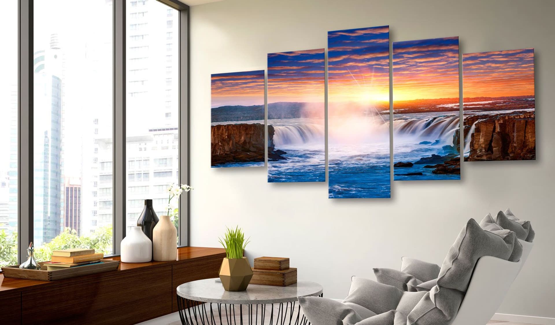 

Obraz - Wodospady Selfoss, Islandia (rozmiar 100x50)