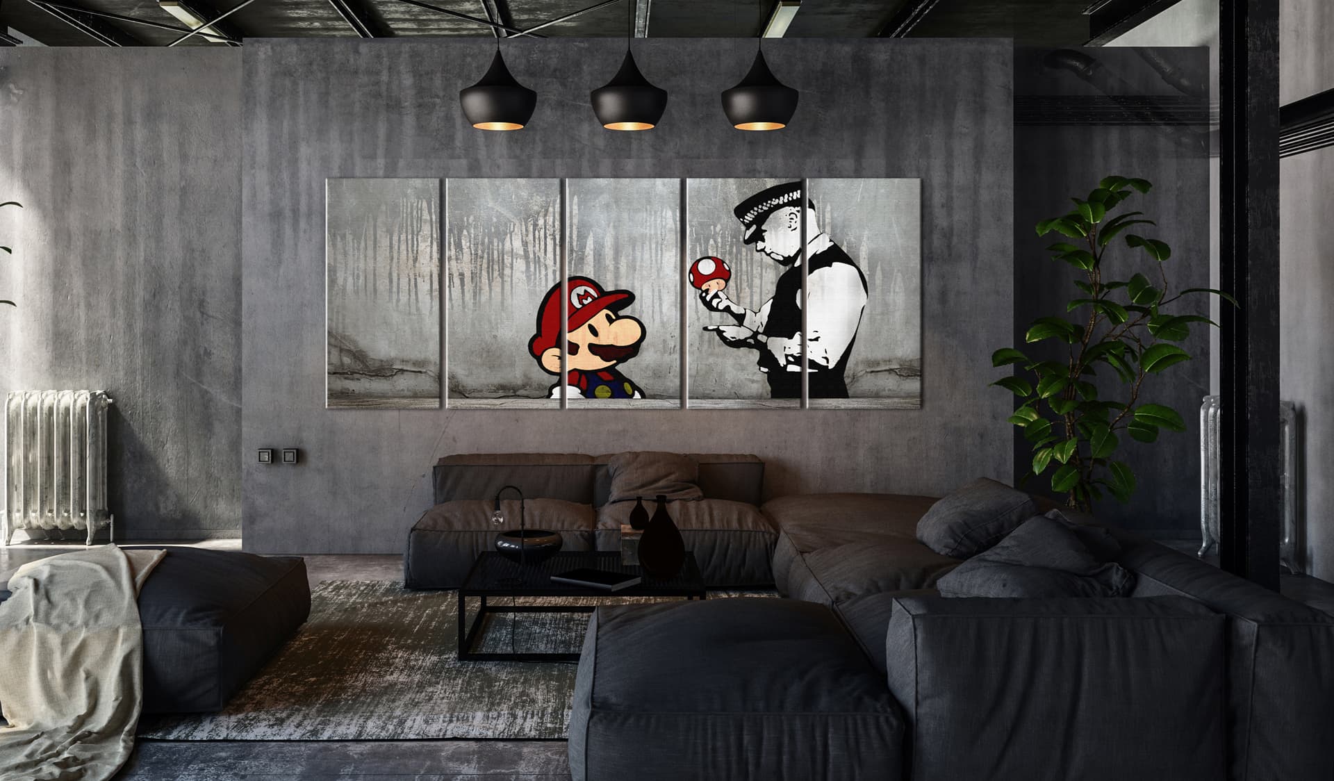 

Obraz - Mario Bros na betonie (rozmiar 225x90)