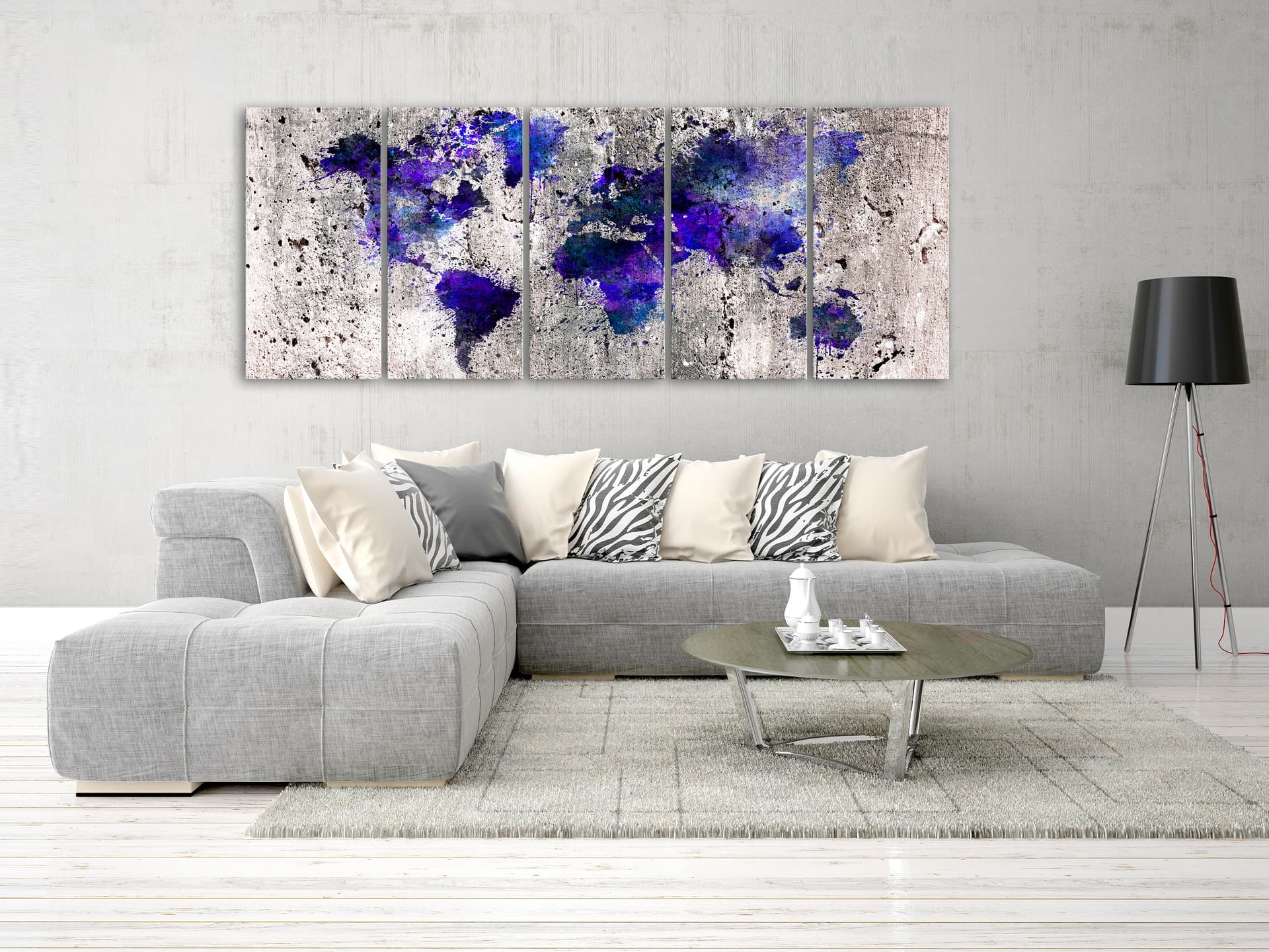 

Obraz - Mapa świata: kleksy (5-częściowy) wąski (rozmiar 225x90)