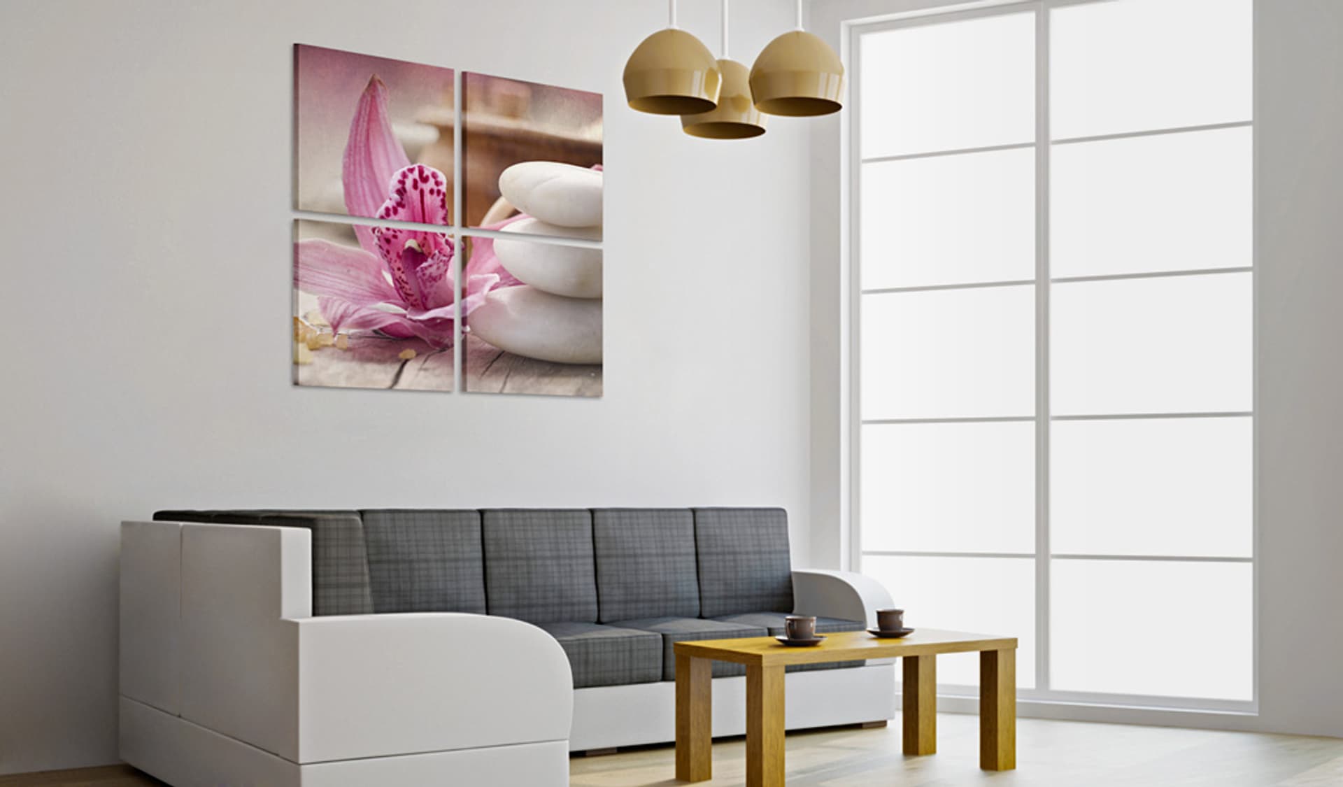 

Obraz - Orchidea i zen (rozmiar 60x60)