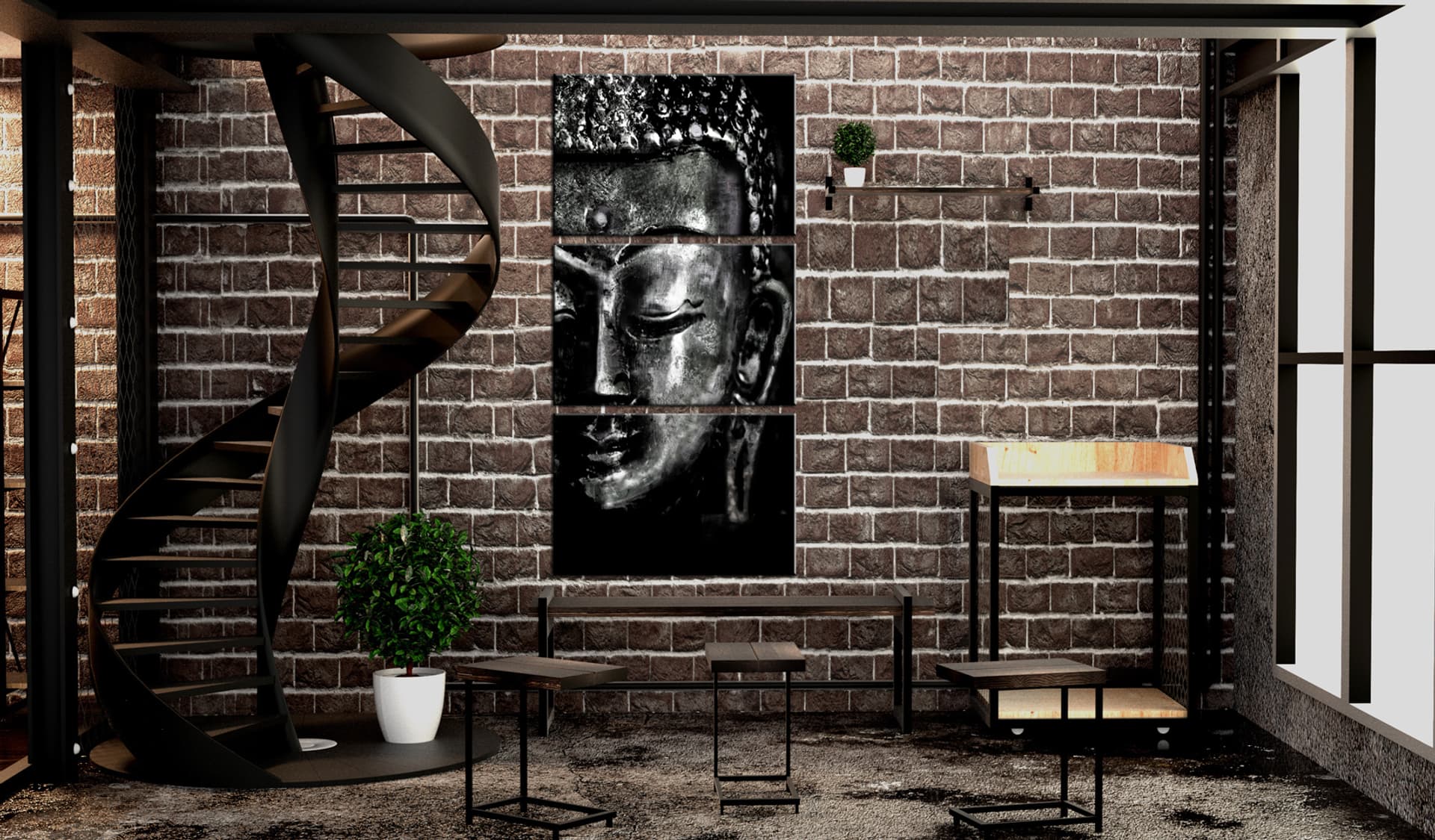 

Obraz - Szary Budda (rozmiar 60x120)