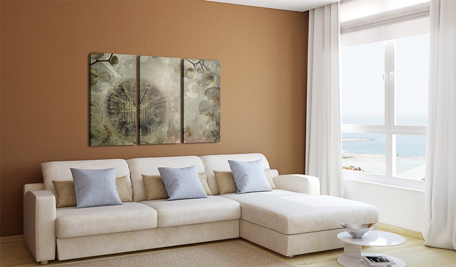 

Obraz - Vintage, clock and orchid - triptych (rozmiar 60x40)