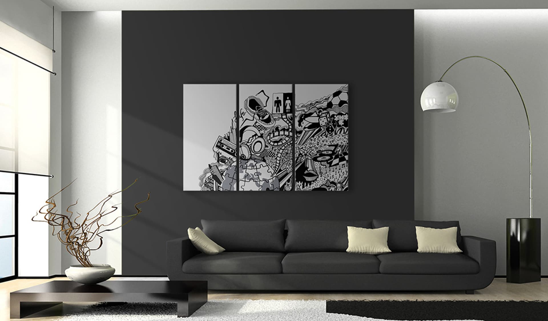 

Obraz - Artistic mess - triptych (rozmiar 90x60)