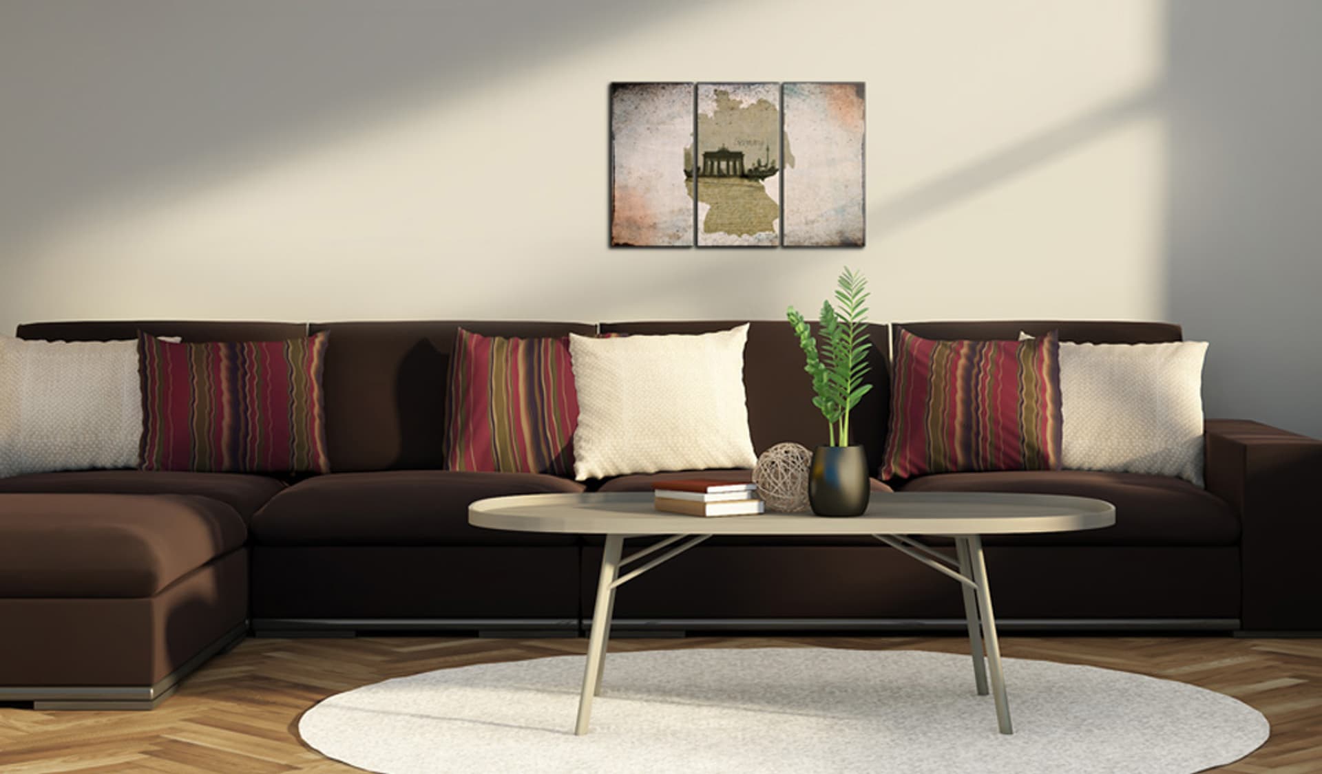 

Obraz - map: Germany, Brandenburg Gate - triptych (rozmiar 90x60)