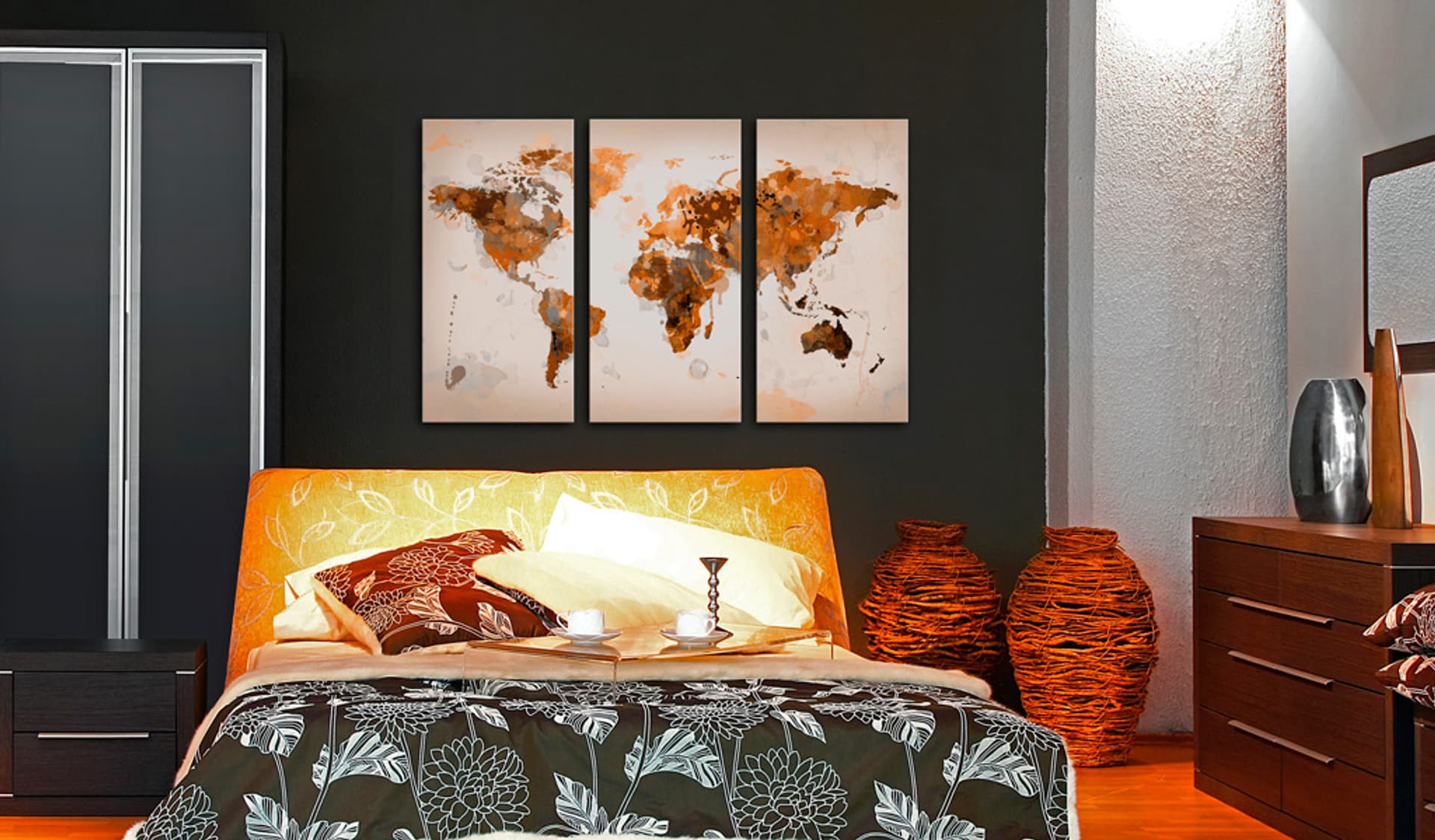 

Obraz - Map of the World - Desert storm - triptych (rozmiar 90x60)