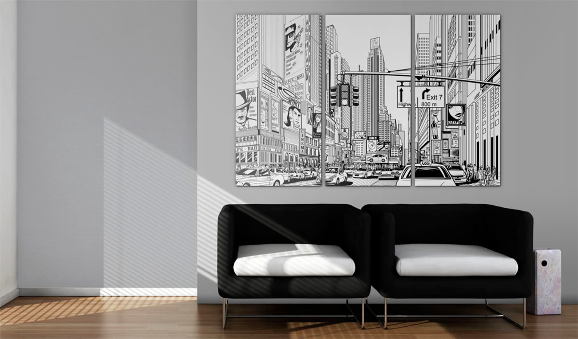 

Obraz - Comic style w czerni i bieli (rozmiar 90x60)