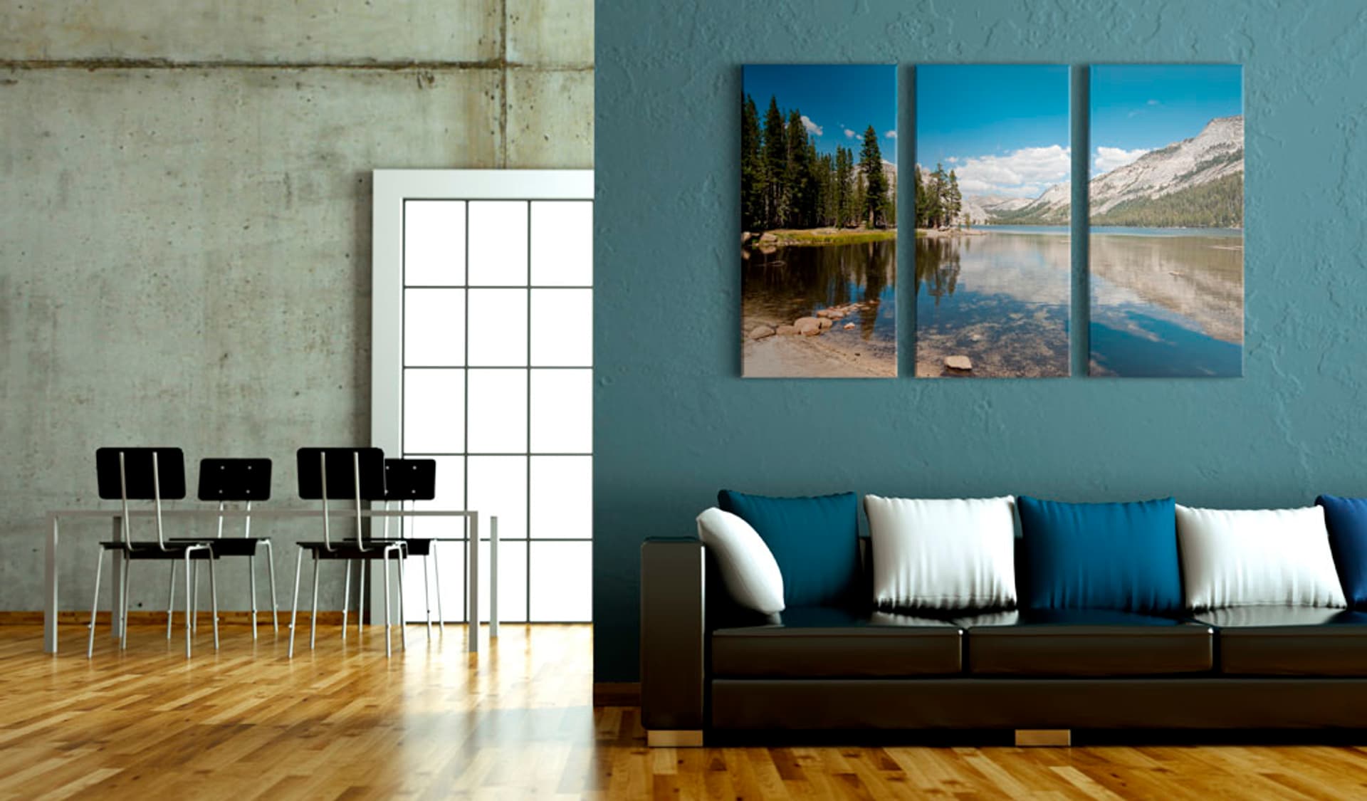 

Obraz - Góry, drzewa i krystalicznie czyste jezioro (rozmiar 120x80)