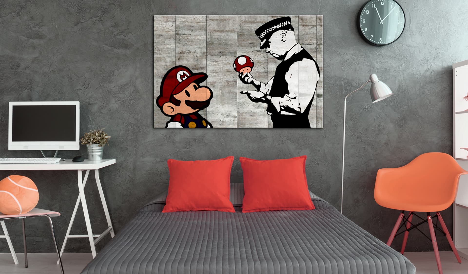

Obraz - Banksy na betonie (rozmiar 120x80)
