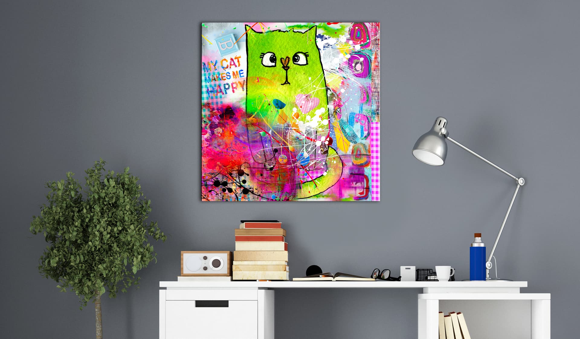 

Obraz - Zwariowany kot (rozmiar 40x40)