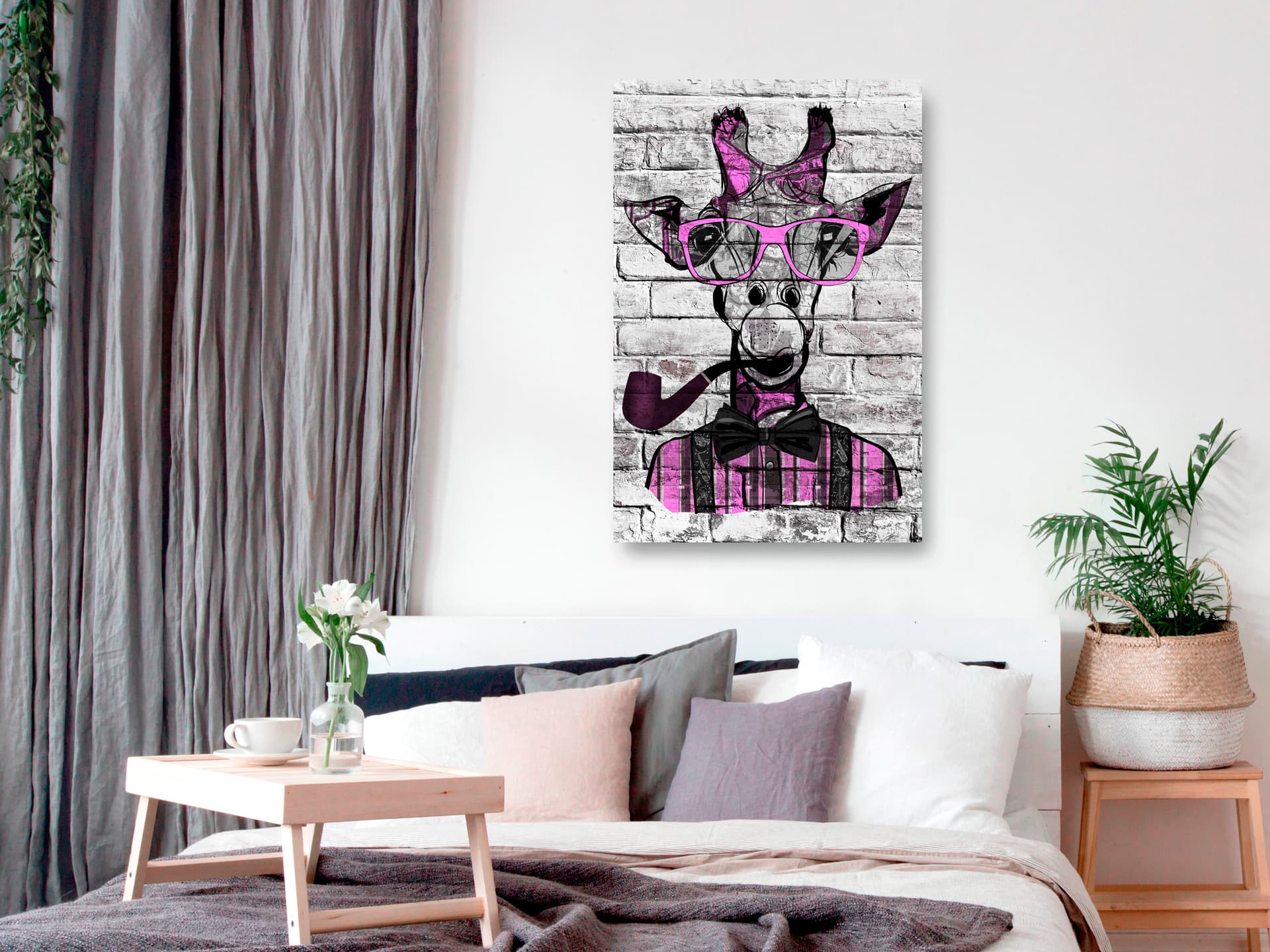 

Obraz - Żyrafa z fajką (1-częściowy) pionowy różowy (rozmiar 60x90)