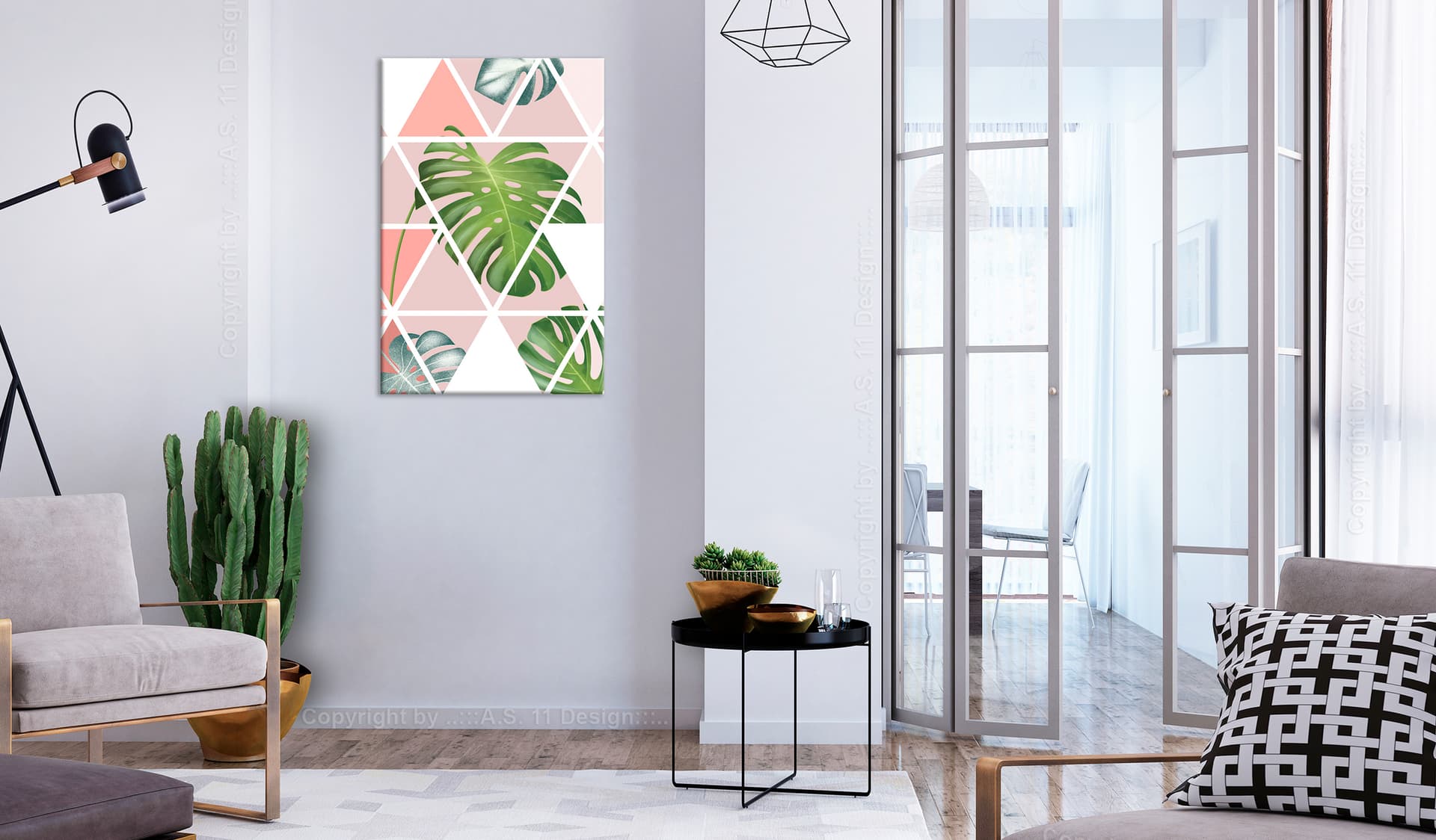 

Obraz - Geometryczna monstera (1-częściowy) pionowy (rozmiar 40x60)