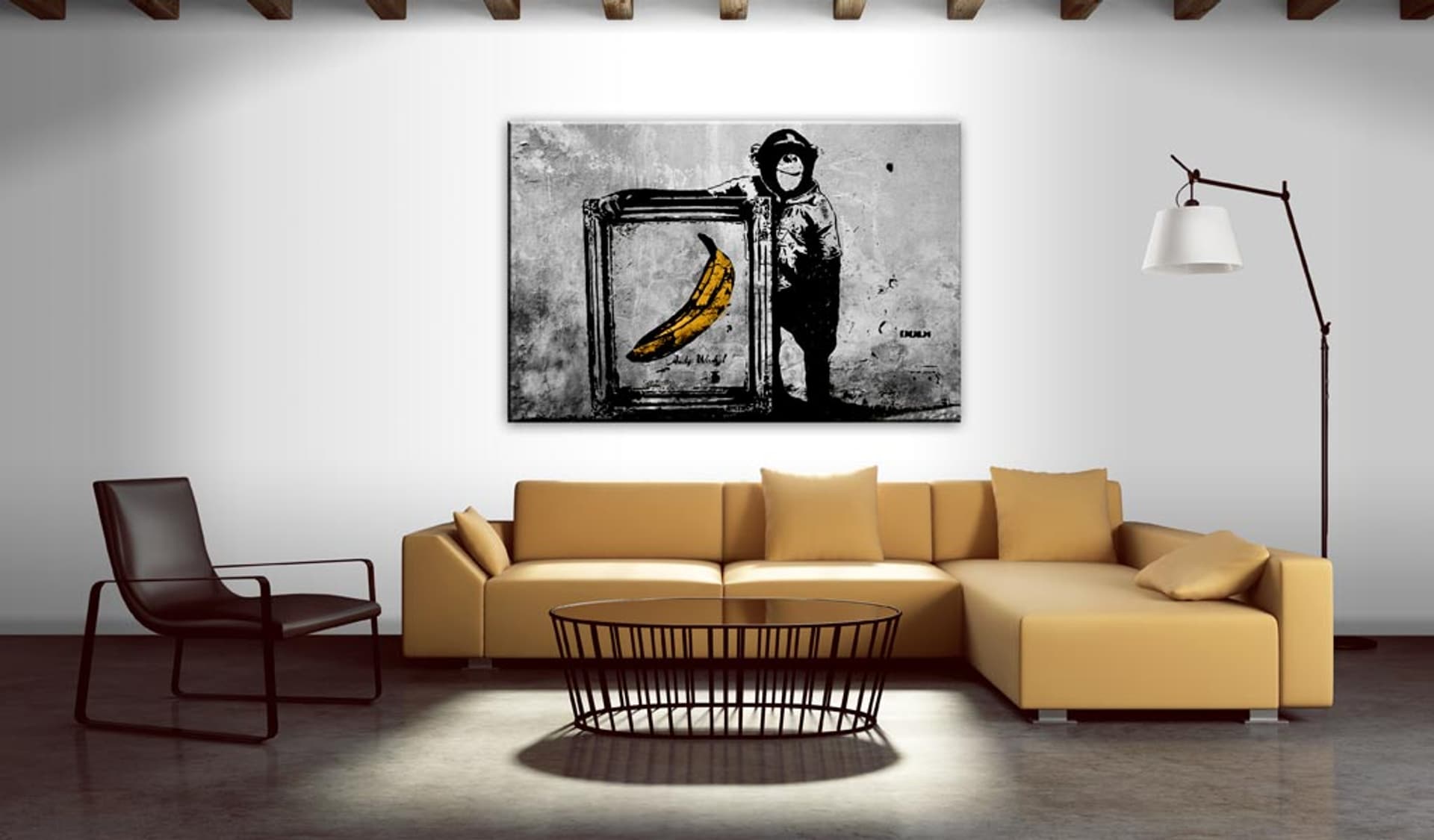 

Obraz - Zainspirowane Banksym - black and white (rozmiar 90x60)