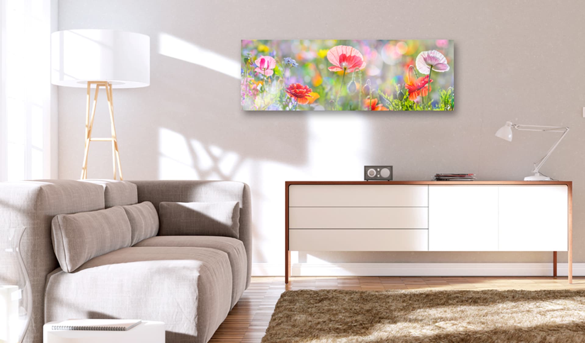 

Obraz - Tęcza porannych maków (rozmiar 135x45)