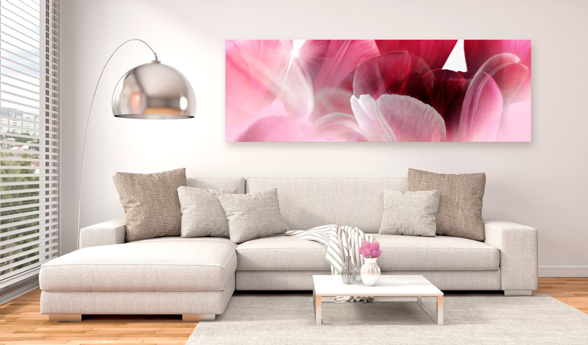 

Obraz - Kwiaty: Różowe tulipany (rozmiar 150x50)