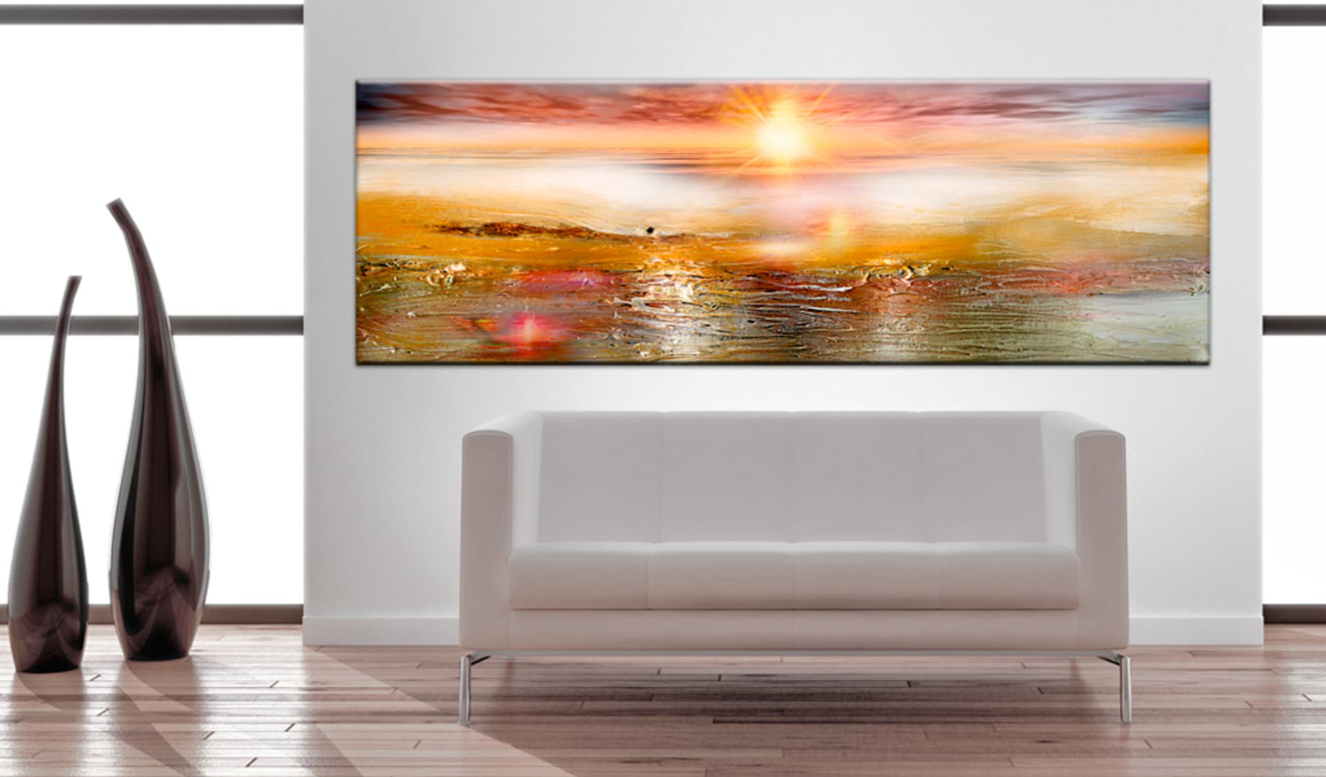 

Obraz - Pomarańczowe morze (rozmiar 120x40)