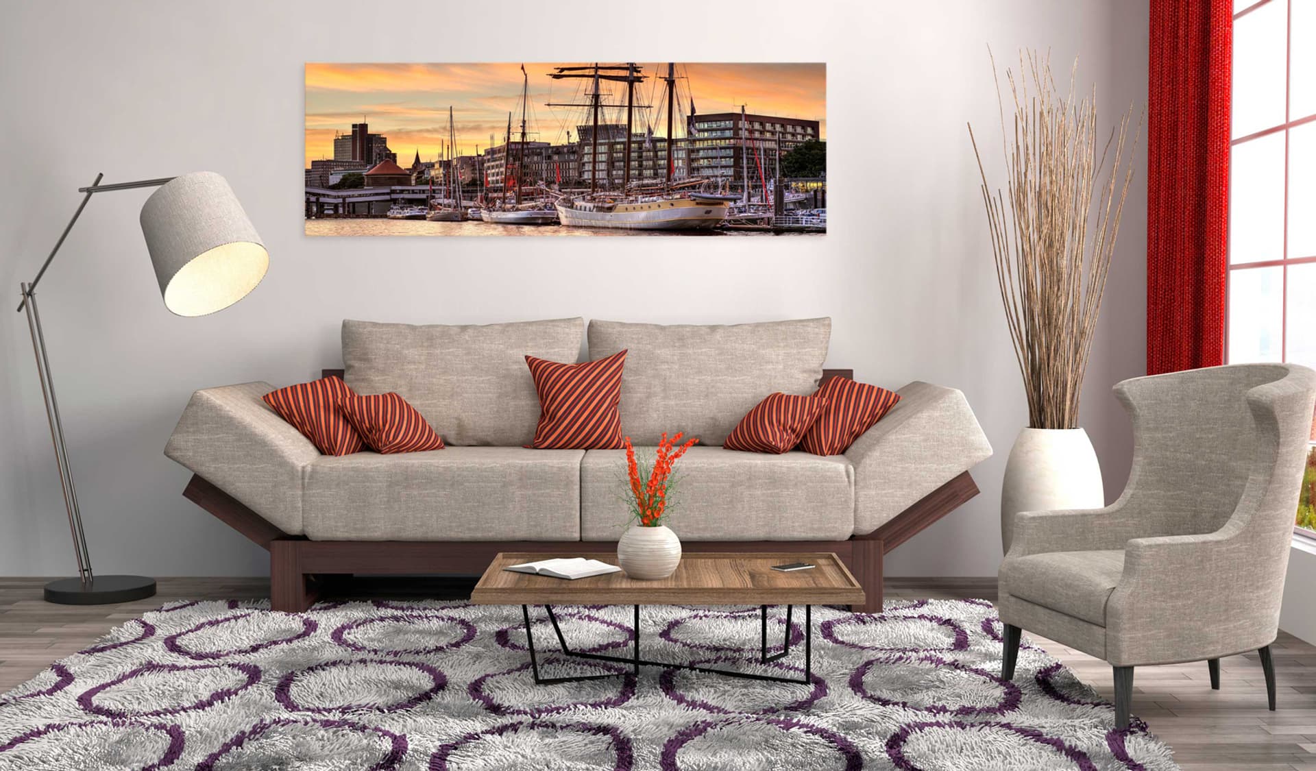 

Obraz - Port w Hamburgu (rozmiar 120x40)