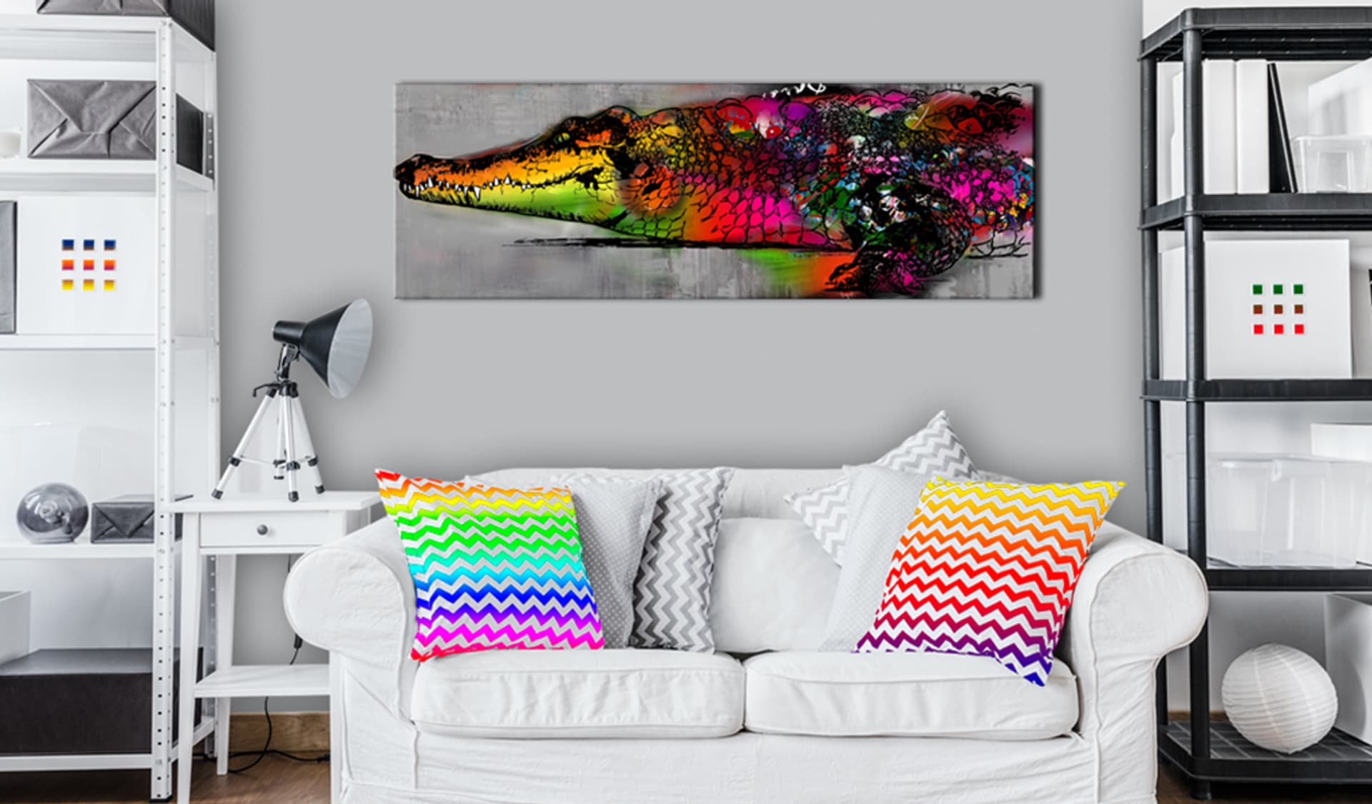 

Obraz - Kolorowy aligator (rozmiar 150x50)