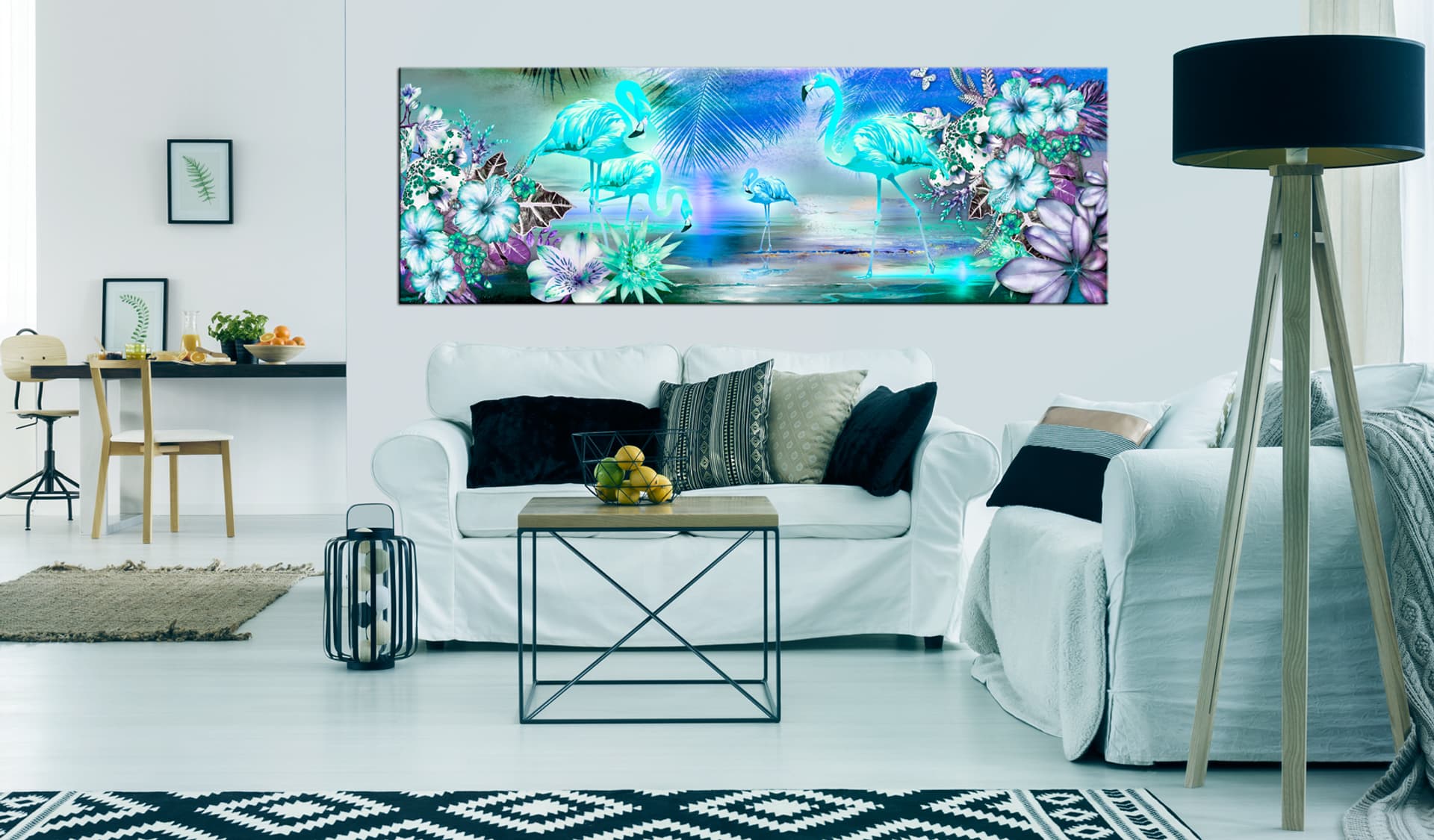 

Obraz - Flamingi nocą (rozmiar 120x40)