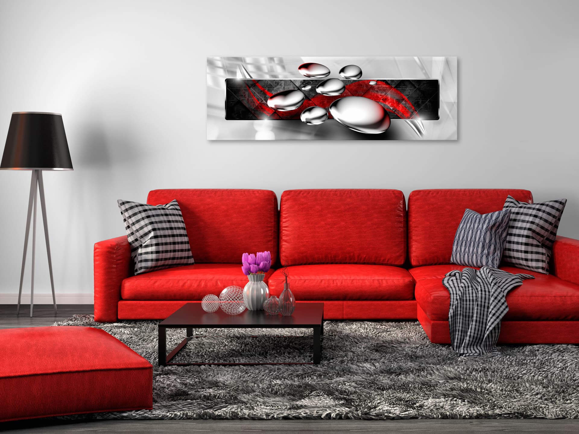 

Obraz - Błyszczące kamienie (1-częściowy) wąski czerwony (rozmiar 135x45)