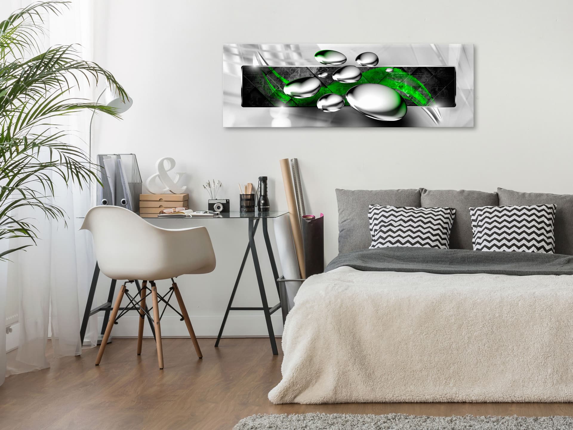 

Obraz - Błyszczące kamienie (1-częściowy) wąski zielony (rozmiar 135x45)