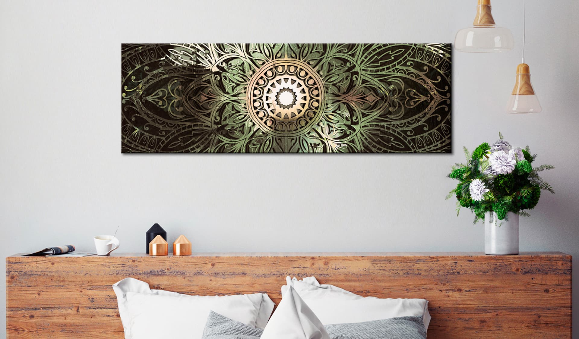 

Obraz - Szmaragdowa Mandala (rozmiar 120x40)