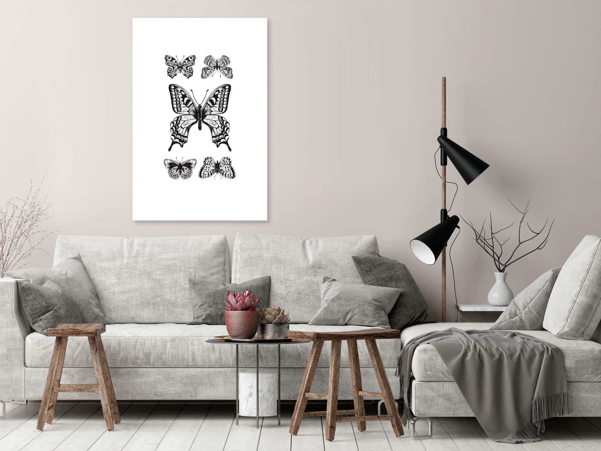 

Obraz - Pięć motyli (1-częściowy) pionowy (rozmiar 60x90)