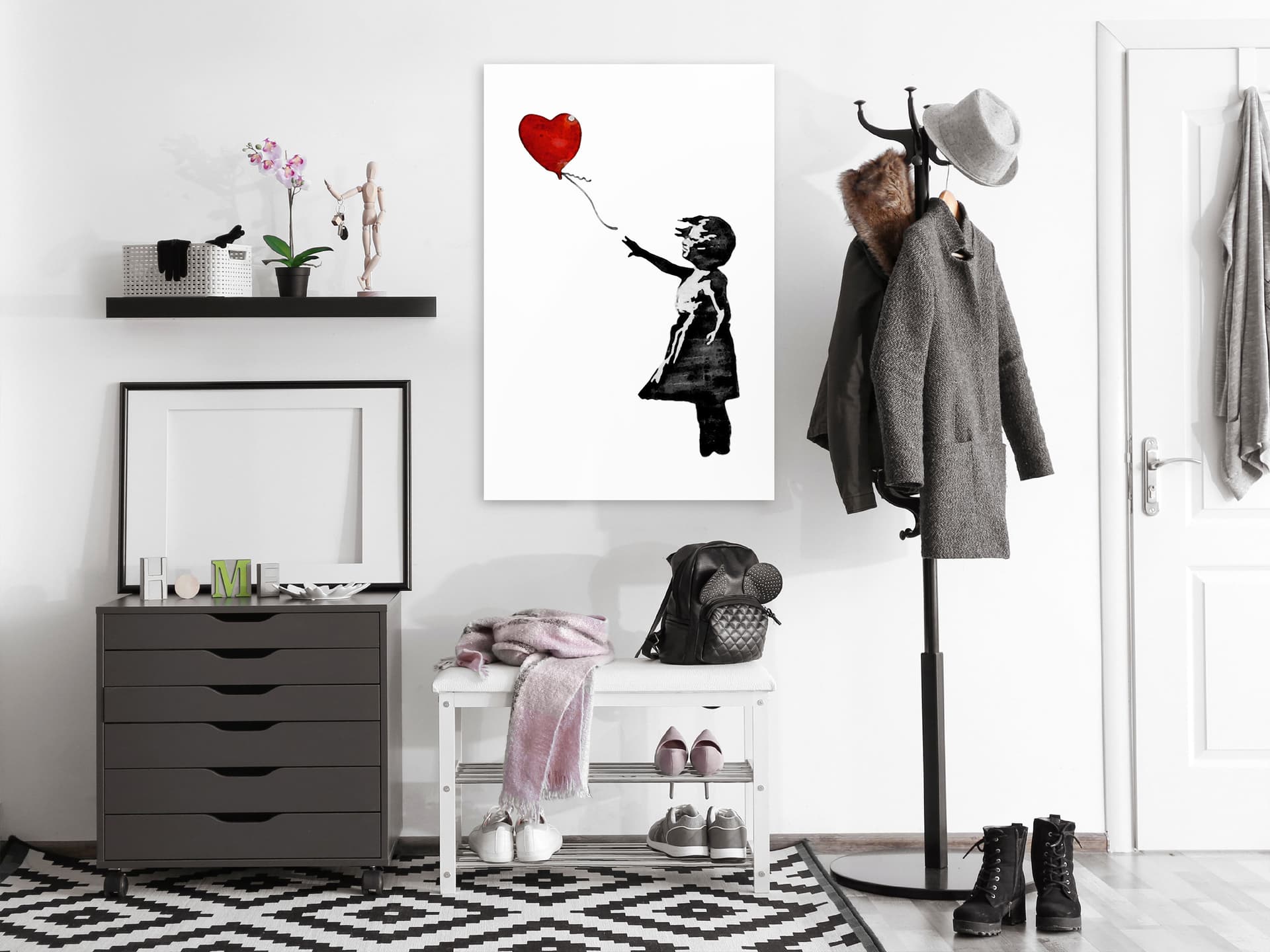 

Obraz - Banksy: Dziewczynka z balonem (1-częściowy) pionowy (rozmiar 60x90)