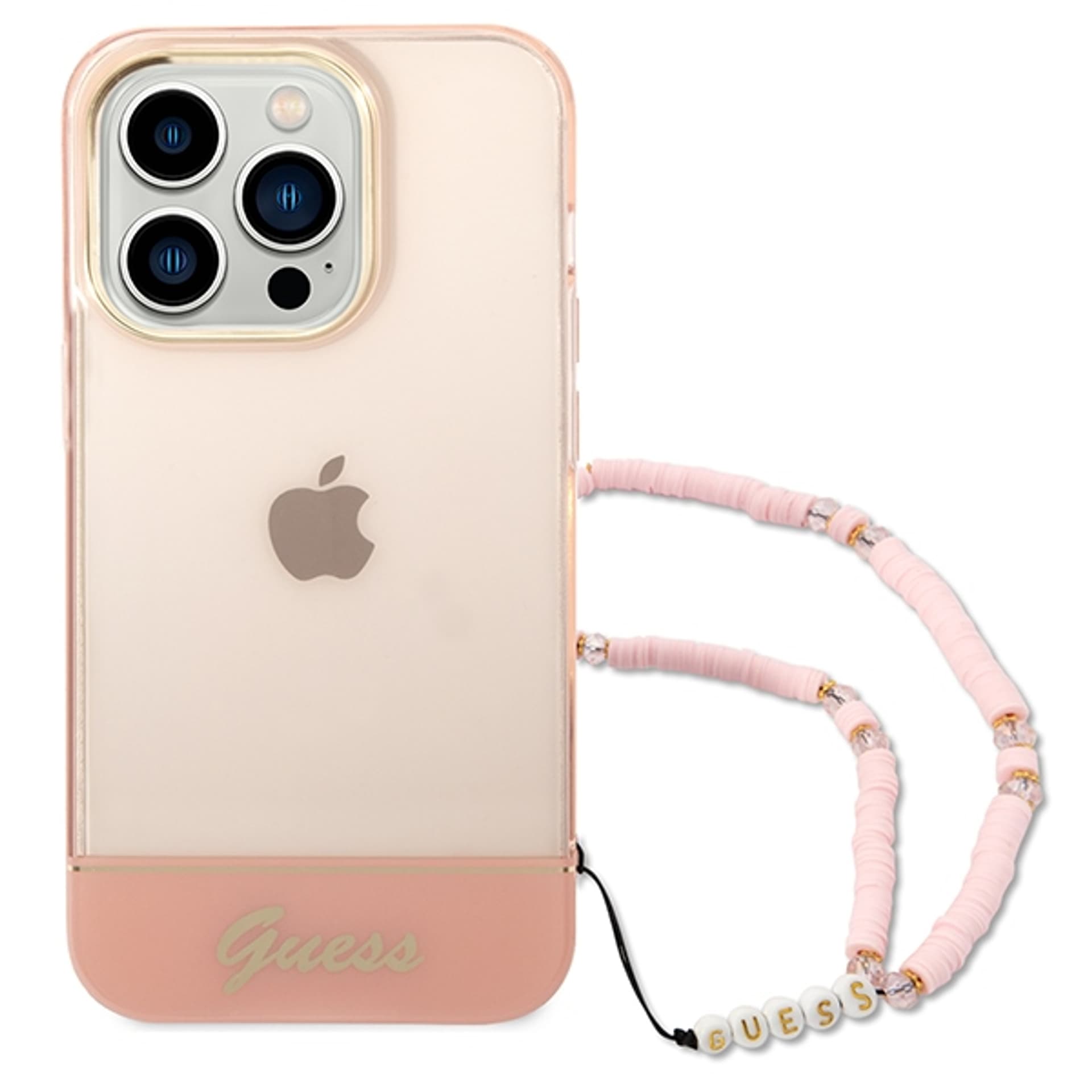 

Guess GUHCP14LHGCOHP iPhone 14 Pro 6,1" różowy/pink hardcase Translucent Pearl Strap