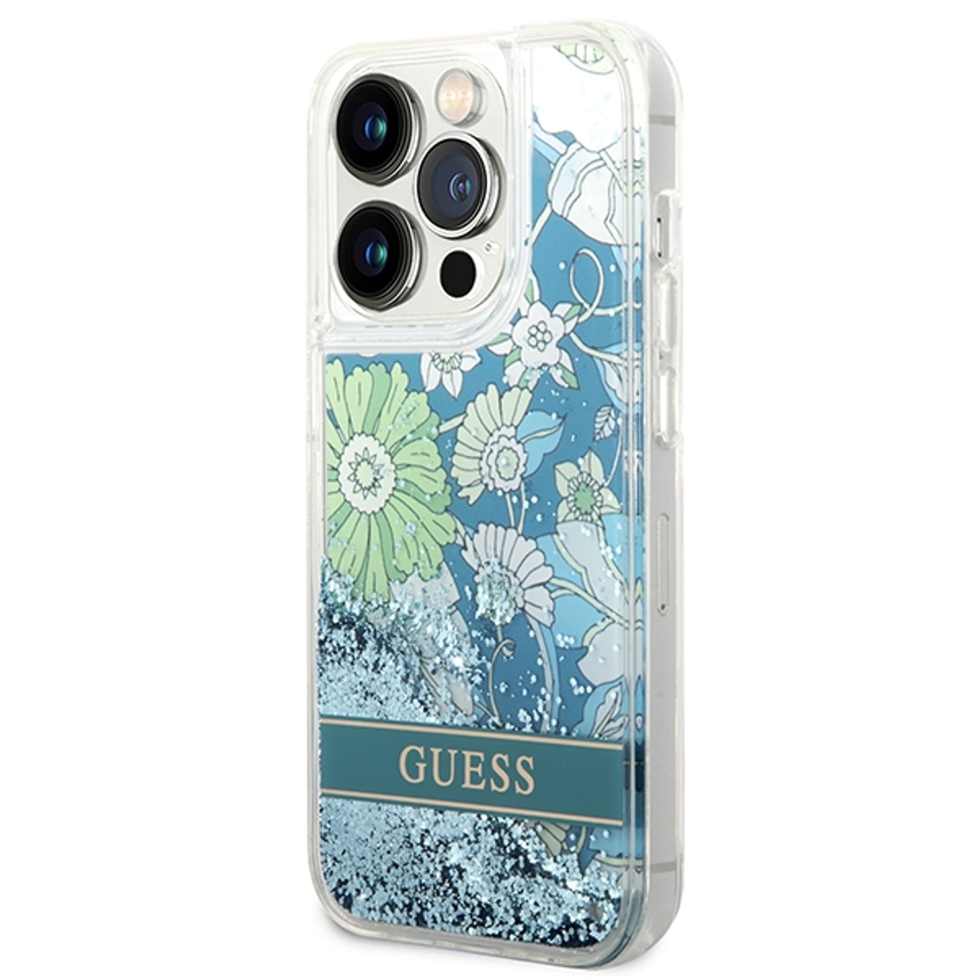 

Guess GUHCP14LLFLSN iPhone 14 Pro 6,1" zielony/green hardcase Flower Liquid Glitter
