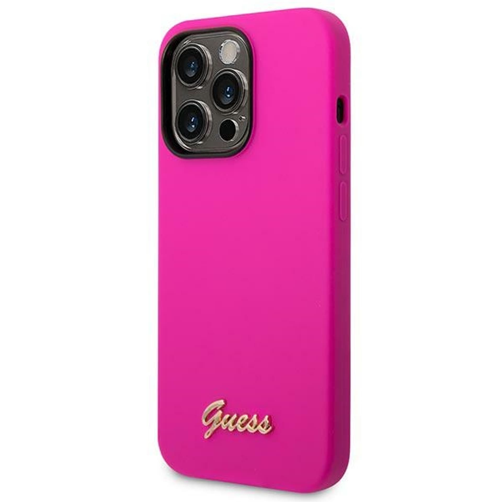 

Guess GUHCP14LSLSMF iPhone 14 Pro 6,1" fuksja/fuschia hard case Silicone Vintage Gold Logo