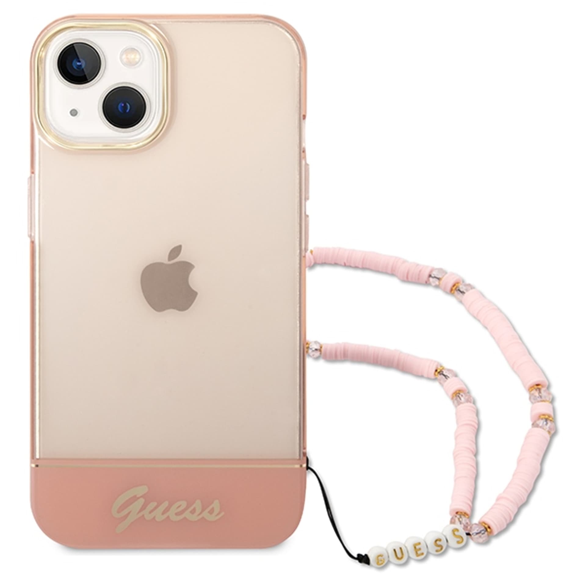 

Guess GUHCP14SHGCOHP iPhone 14 6,1" różowy/pink hardcase Translucent Pearl Strap