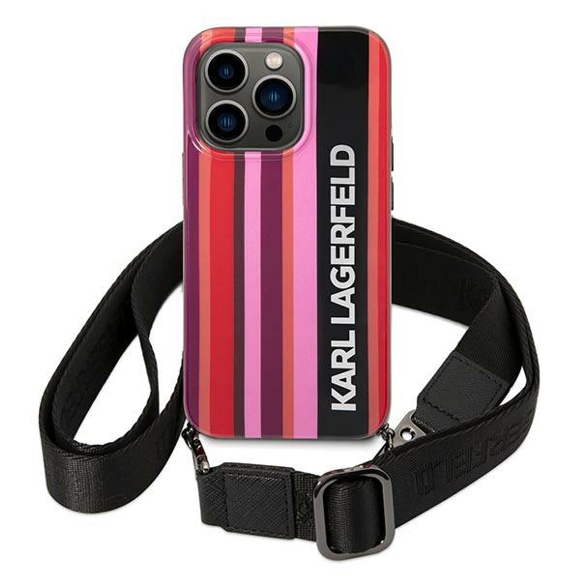 

Karl Lagerfeld KLHCP14XSTSTP iPhone 14 Pro Max 6,7" hardcase różowy/pink Color Stripes Strap