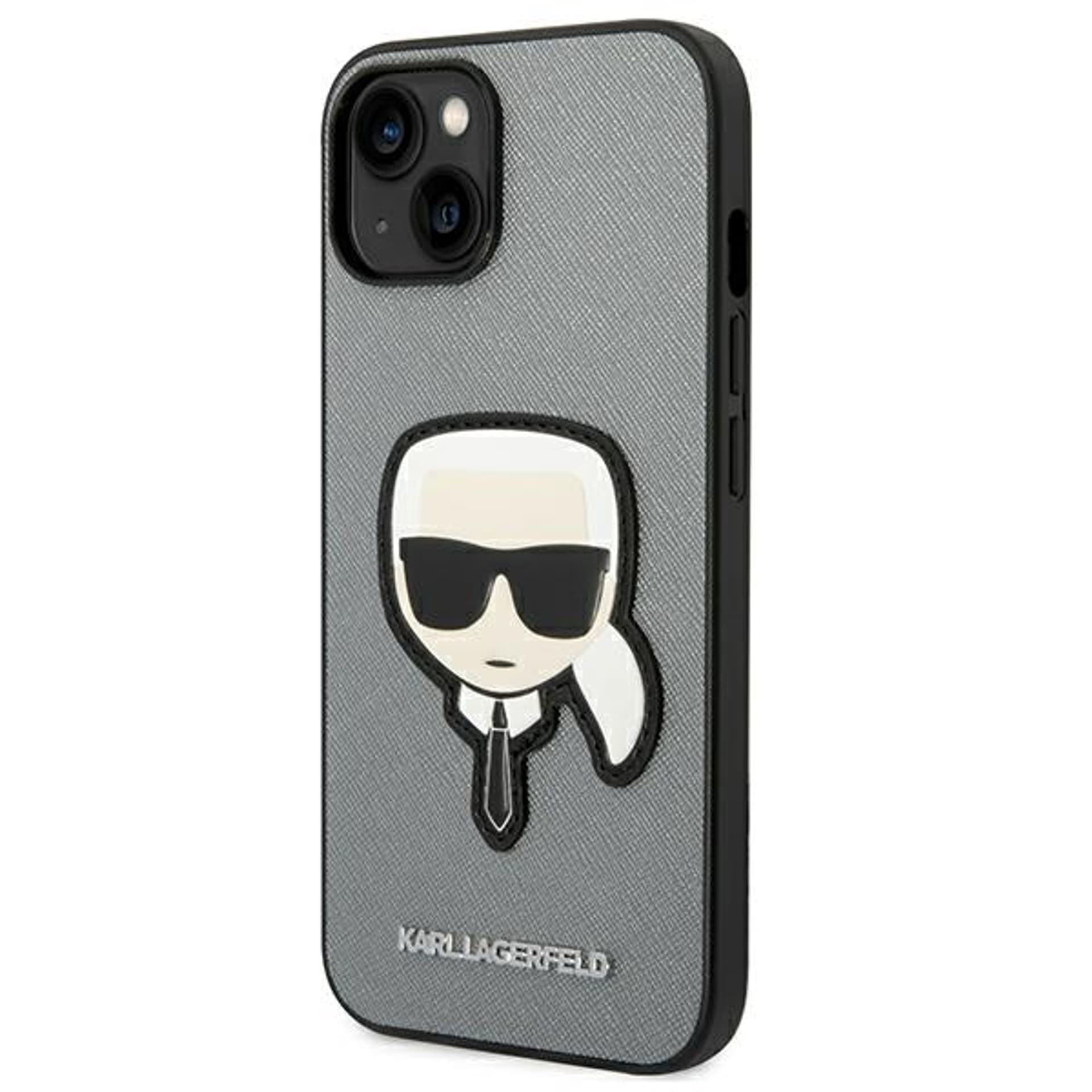 

Karl Lagerfeld KLHCP14SSAPKHG iPhone 14 6,1" srebrny/silver hardcase Saffiano Karl`s Head Patch