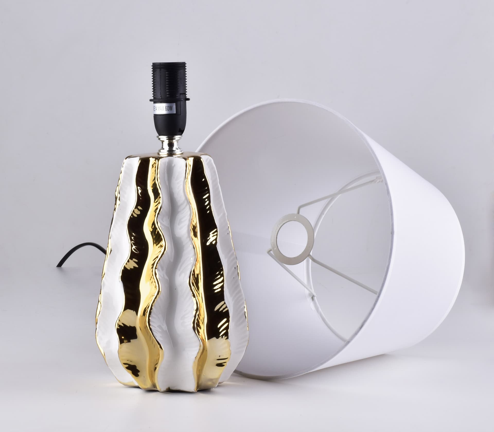

LARA RIBBON LAMPA h38x13cm biało złota