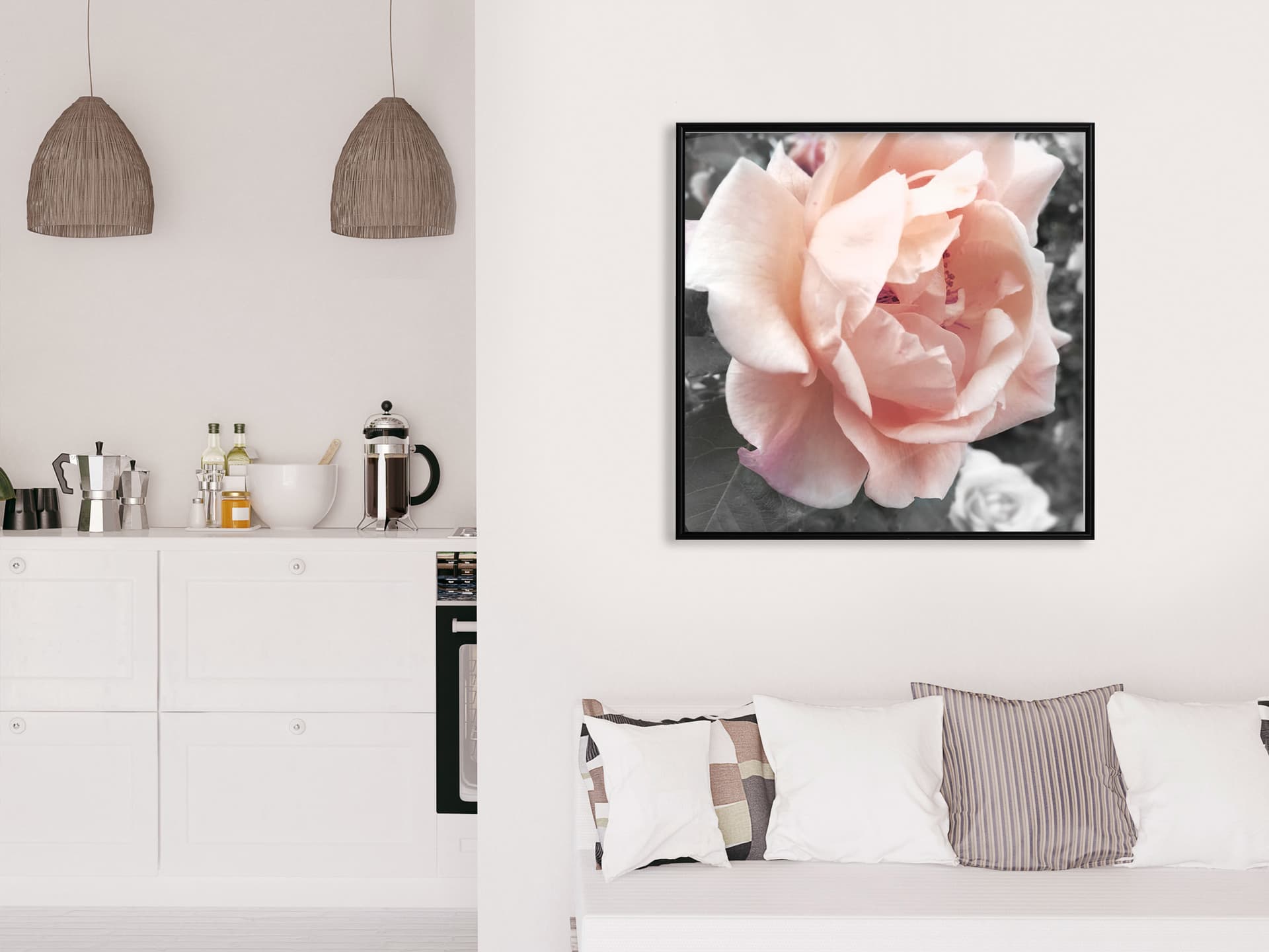 

Plakat - Delikatna róża (rozmiar 30x30, wykończenie Rama czarna)