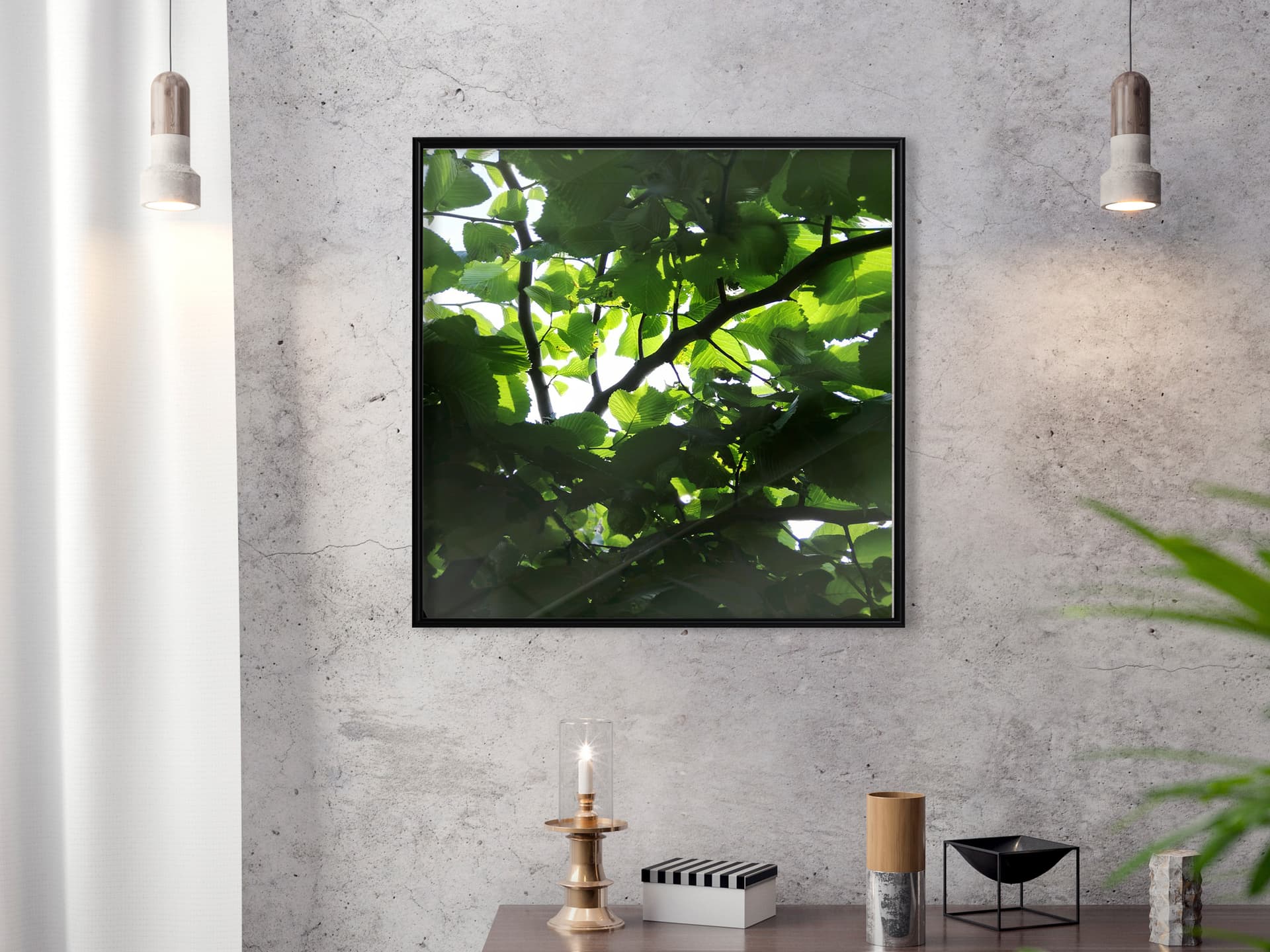 

Plakat - Pod osłoną liści (rozmiar 30x30, wykończenie Rama czarna)