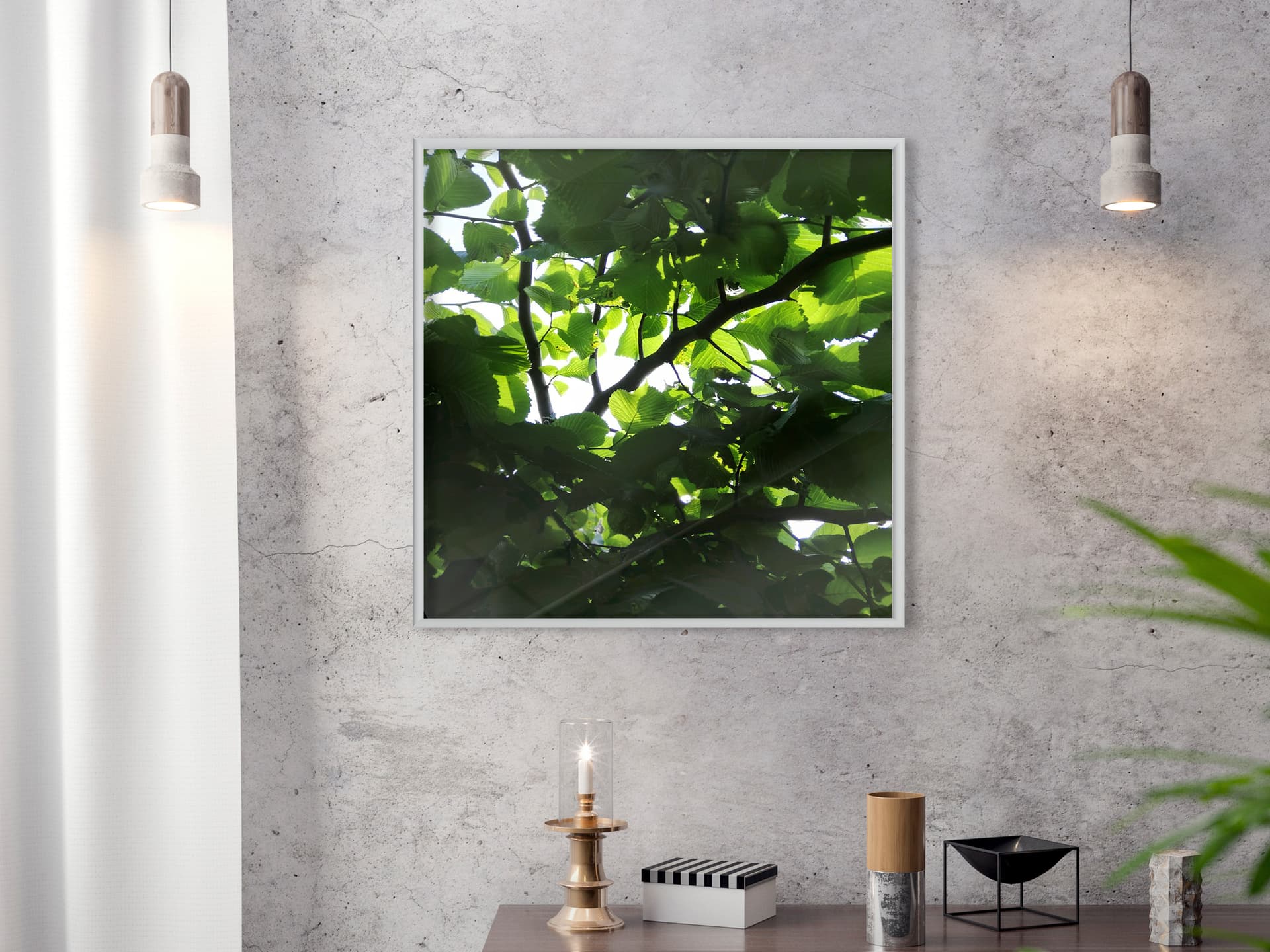 

Plakat - Pod osłoną liści (rozmiar 30x30, wykończenie Rama biała)
