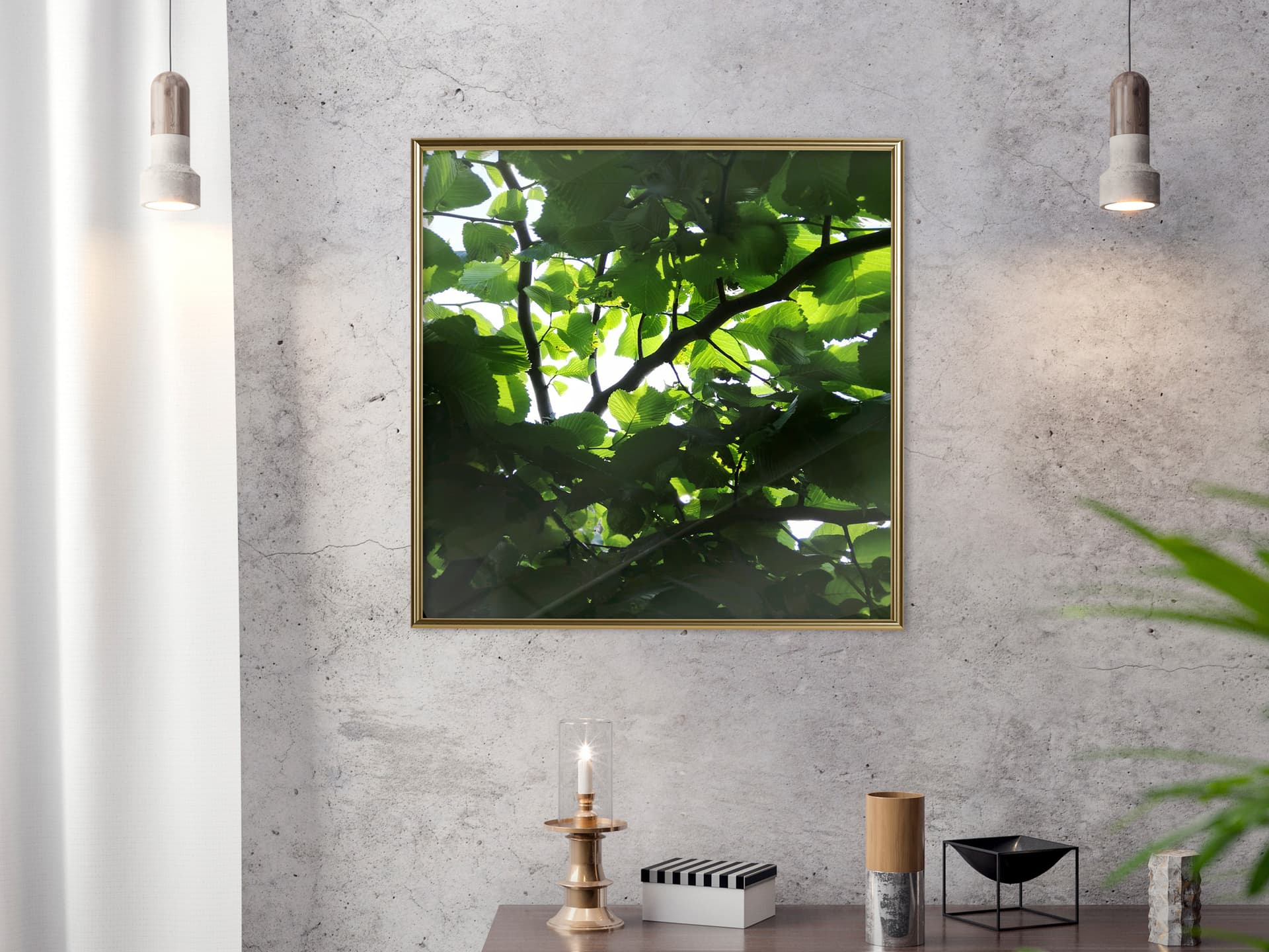 

Plakat - Pod osłoną liści (rozmiar 30x30, wykończenie Rama złota)