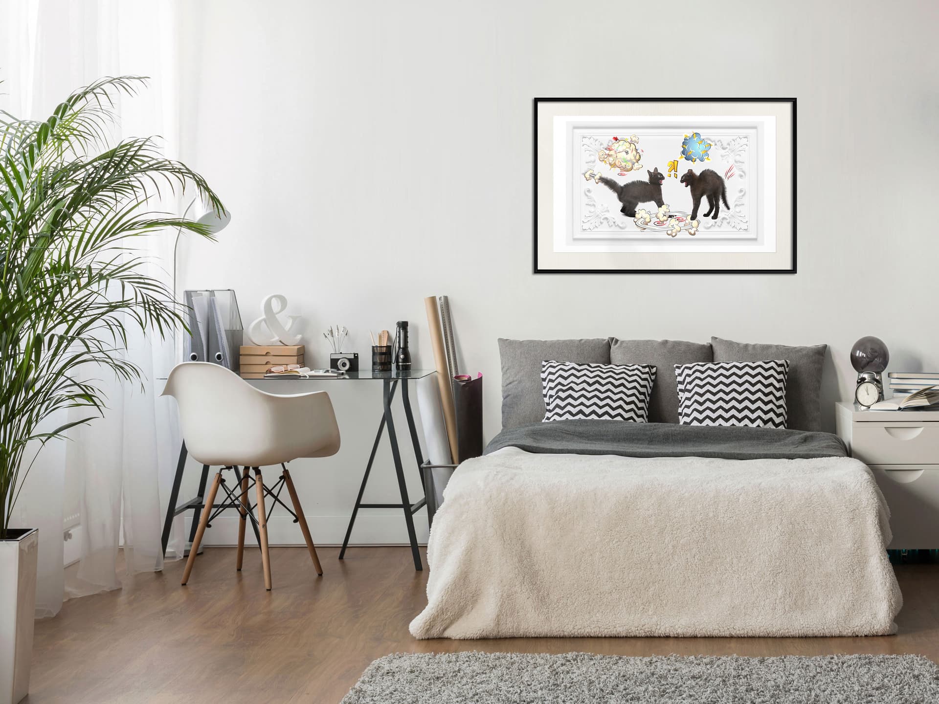 

Plakat - Darcie kotów (rozmiar 60x40, wykończenie Rama czarna z passe-partout)