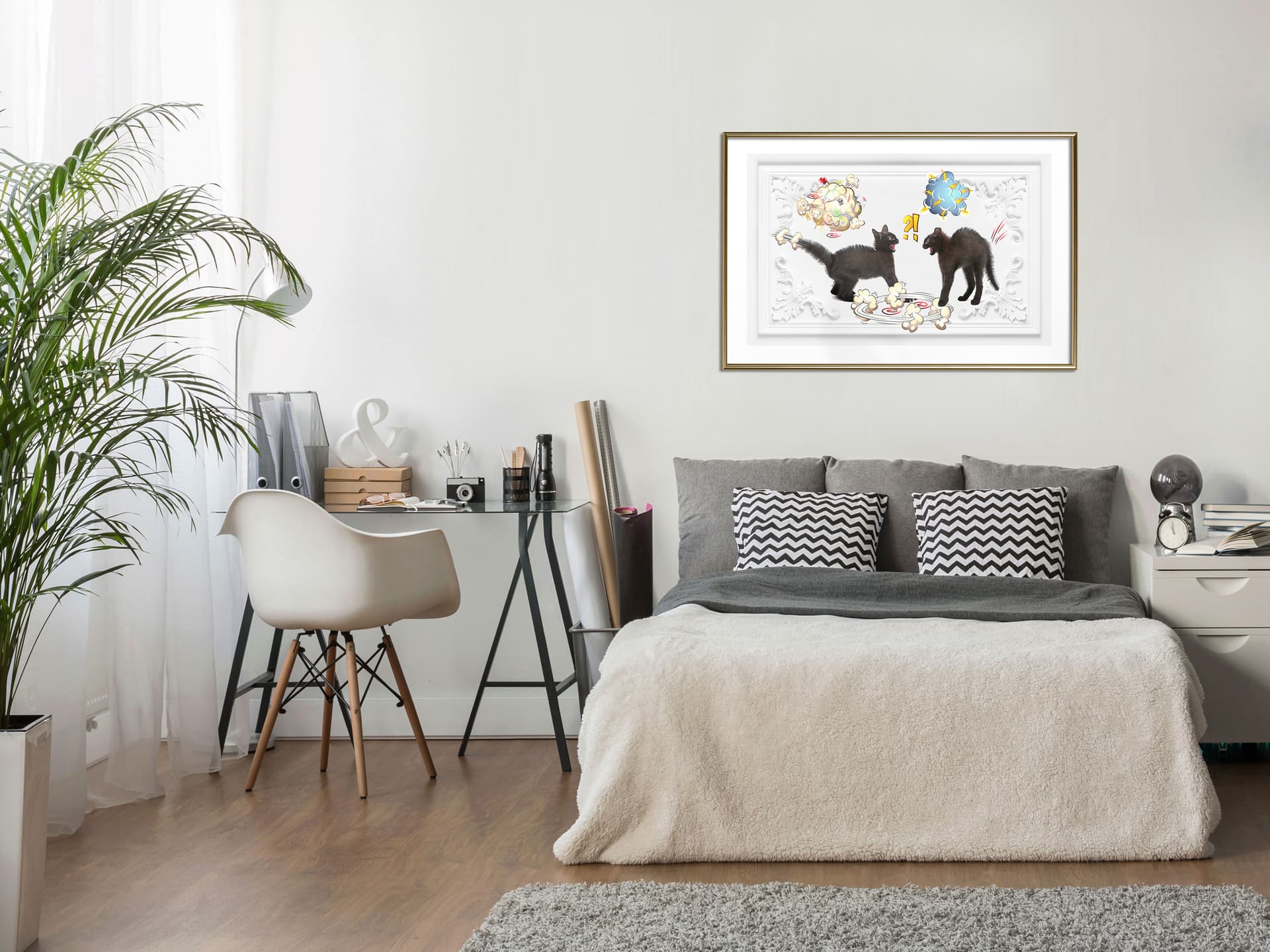 

Plakat - Darcie kotów (rozmiar 60x40, wykończenie Rama złota)