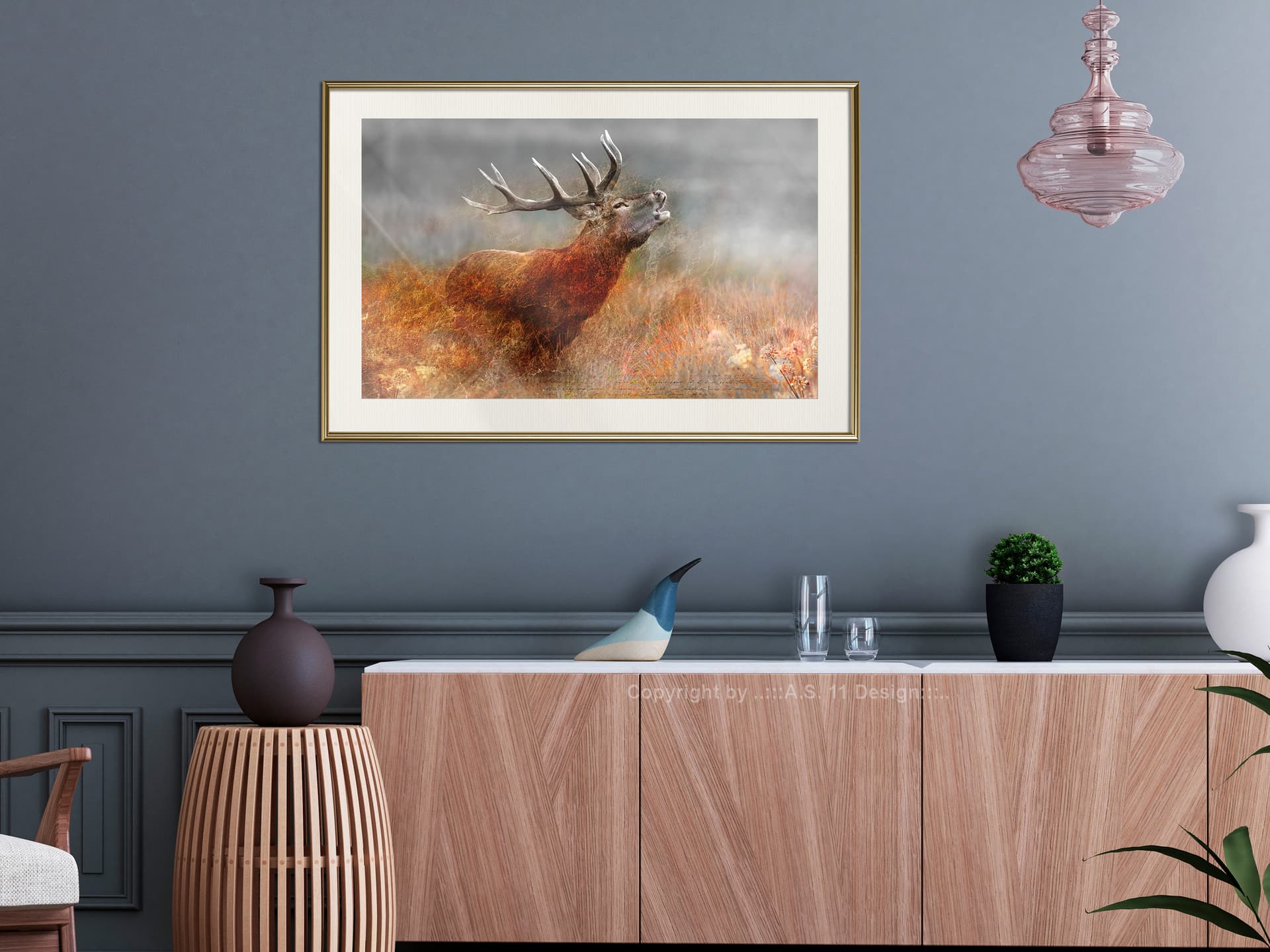 

Plakat - Rykowisko (rozmiar 45x30, wykończenie Rama złota z passe-partout)