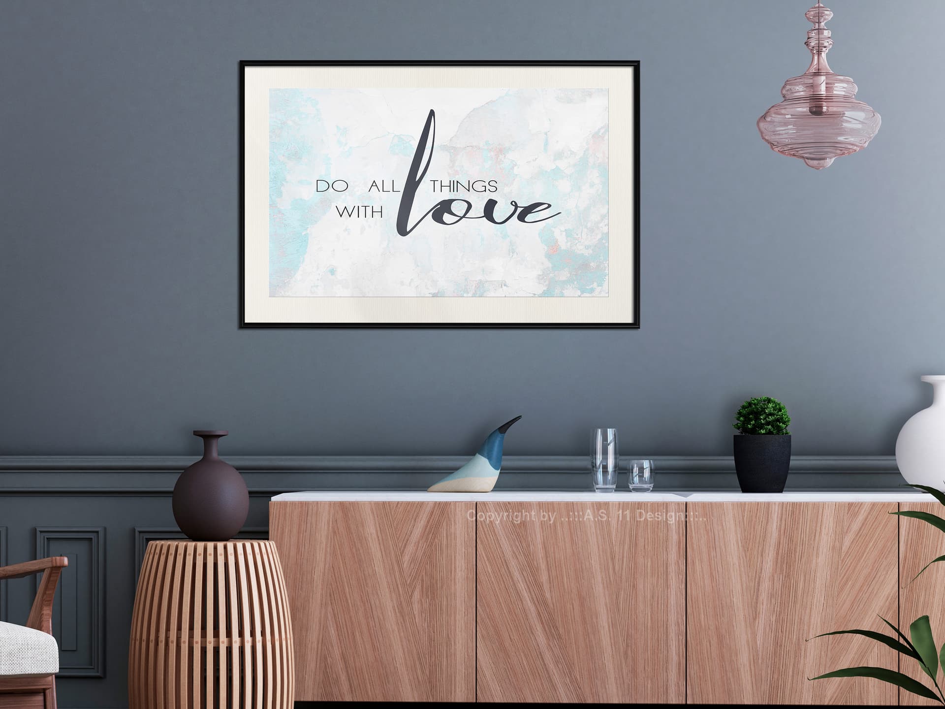 

Plakat - Z miłością (rozmiar 45x30, wykończenie Rama czarna z passe-partout)