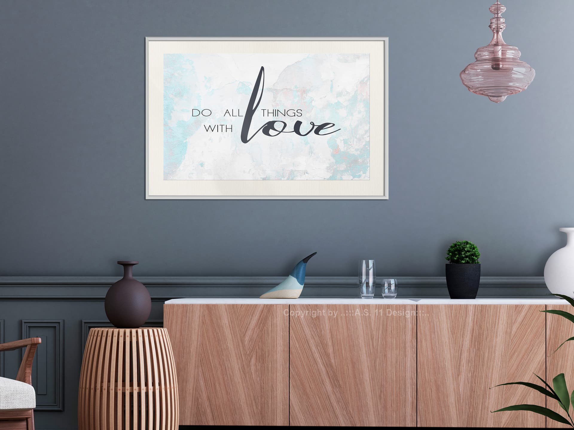 

Plakat - Z miłością (rozmiar 45x30, wykończenie Rama biała z passe-partout)