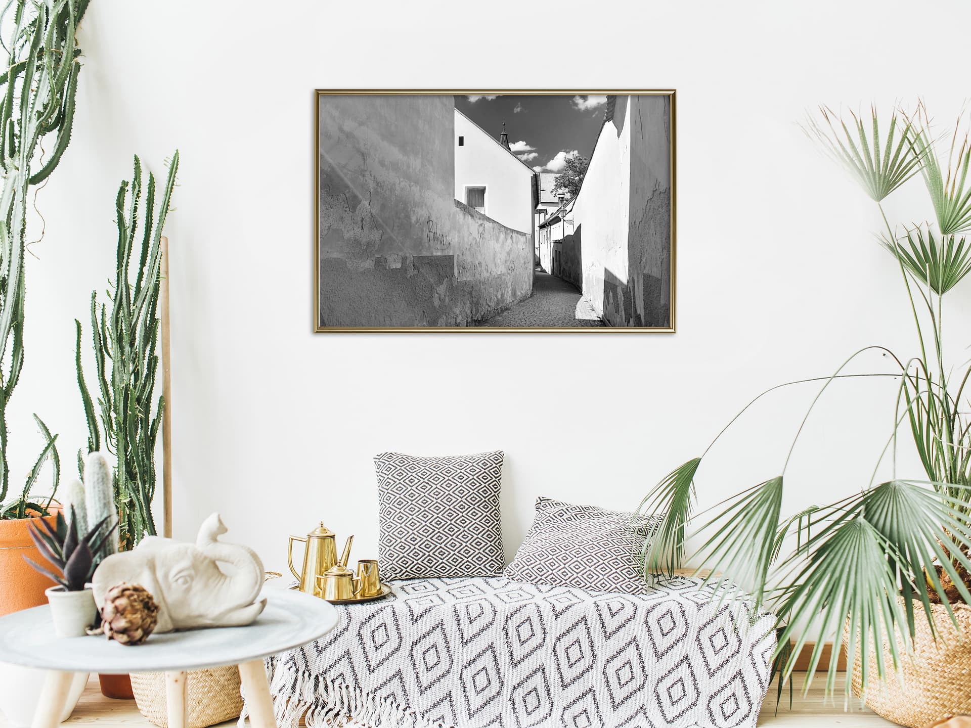 

Plakat - Słoneczny dzień w miasteczku (rozmiar 30x20, wykończenie Rama złota)