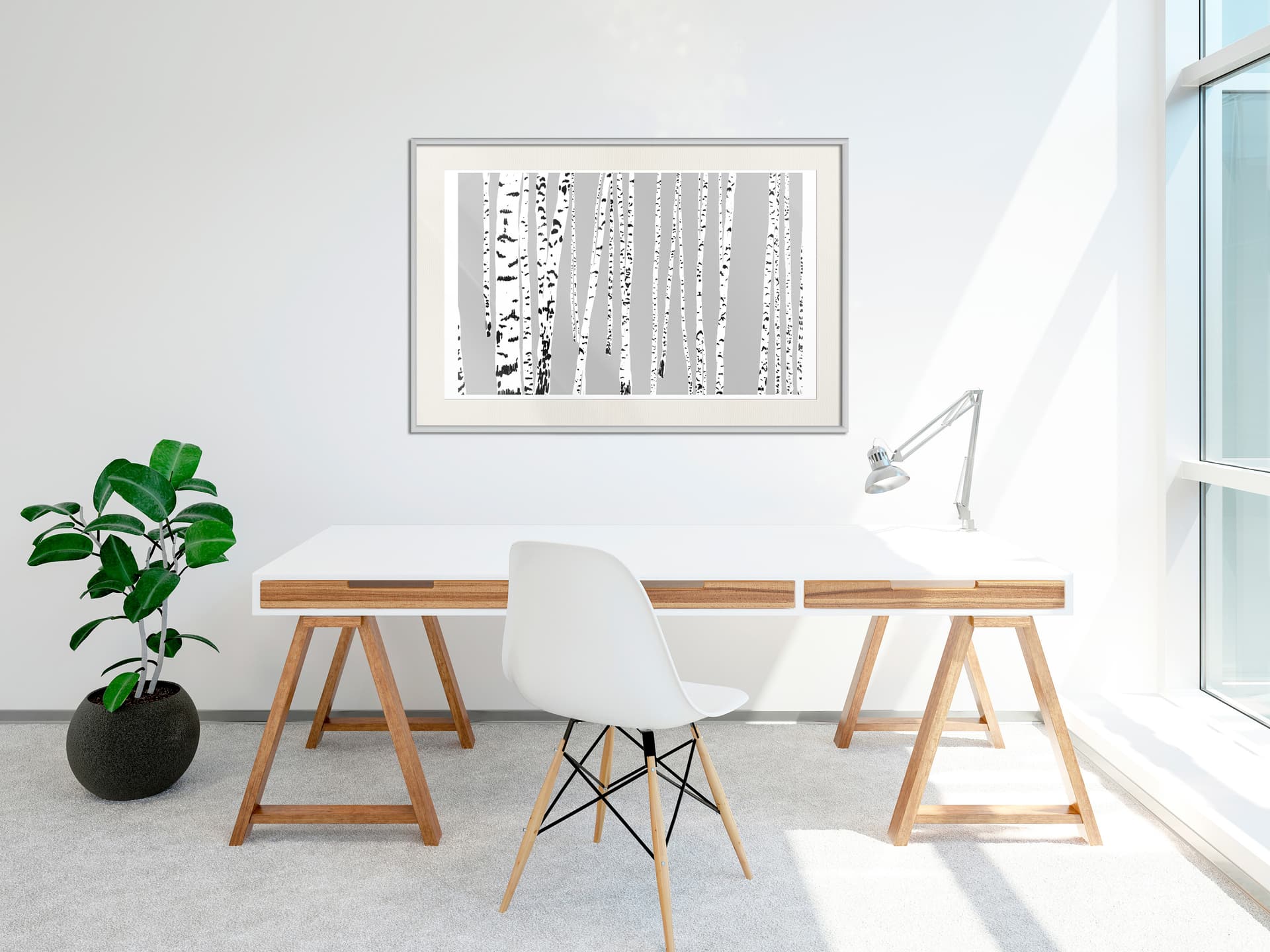 

Plakat - Brzezina (rozmiar 90x60, wykończenie Rama biała z passe-partout)