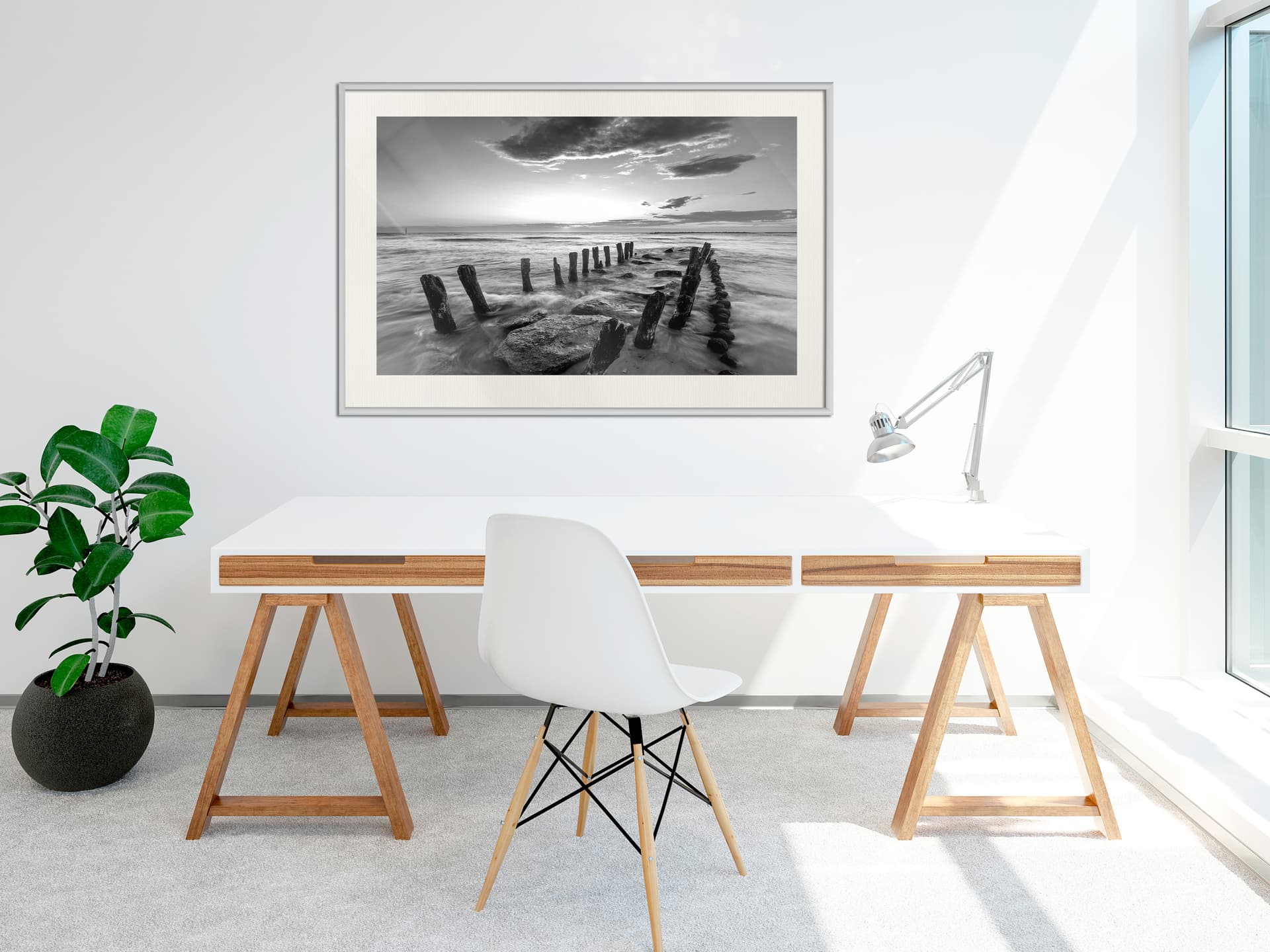 

Plakat - Stary falochron (rozmiar 90x60, wykończenie Rama biała z passe-partout)