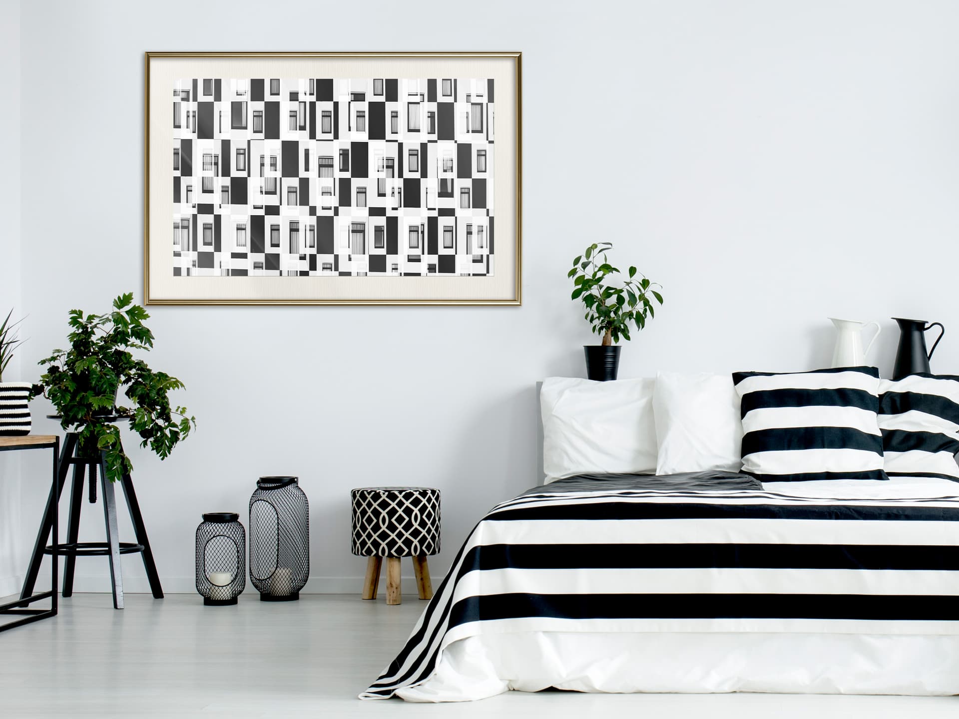

Plakat - Nowoczesne blokowisko (rozmiar 60x40, wykończenie Rama złota z passe-partout)