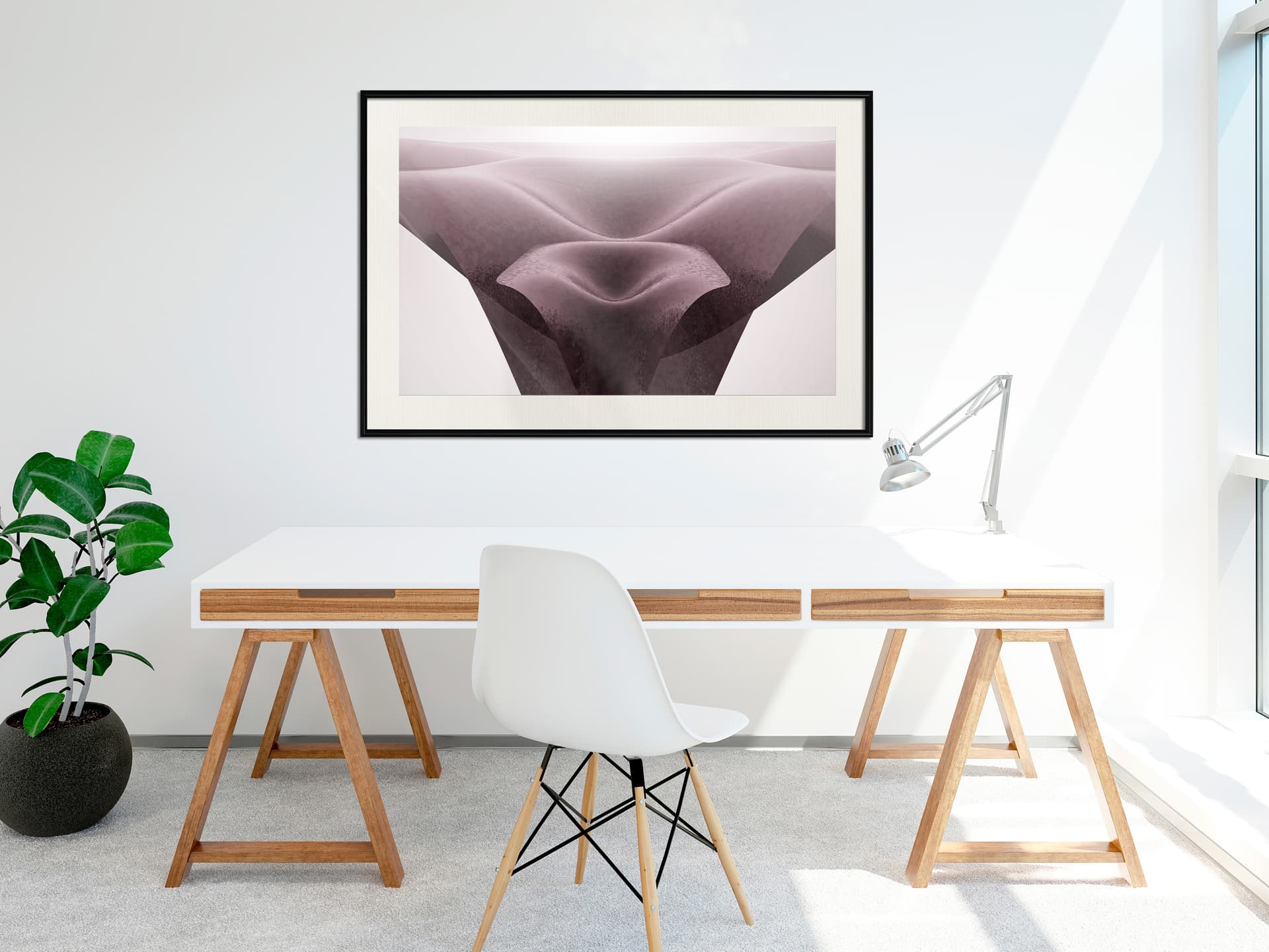 

Plakat - Surrealistyczne wydmy (rozmiar 30x20, wykończenie Rama czarna z passe-partout)