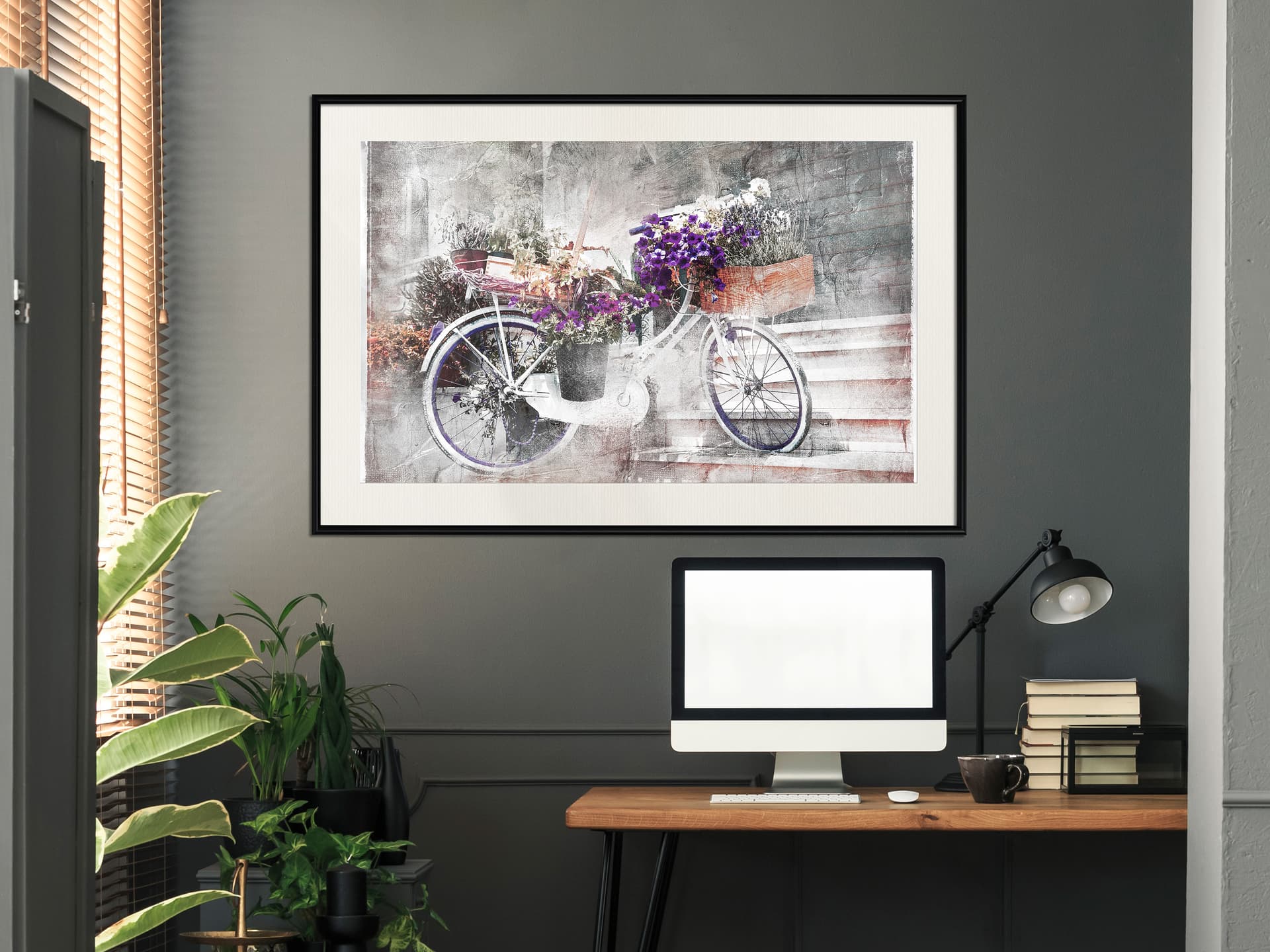 

Plakat - Dostawa kwiatów (rozmiar 60x40, wykończenie Rama czarna z passe-partout)
