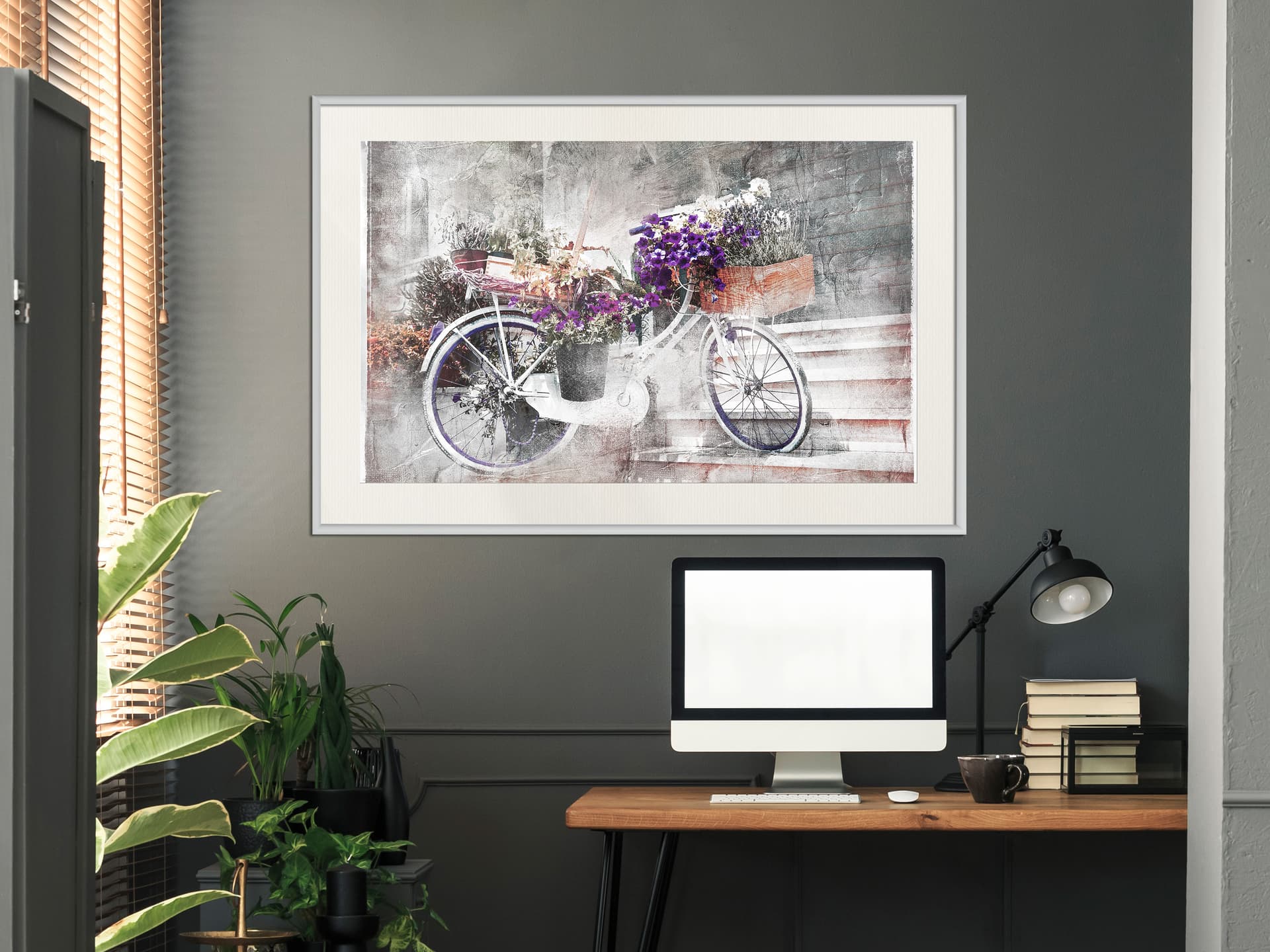 

Plakat - Dostawa kwiatów (rozmiar 45x30, wykończenie Rama biała z passe-partout)